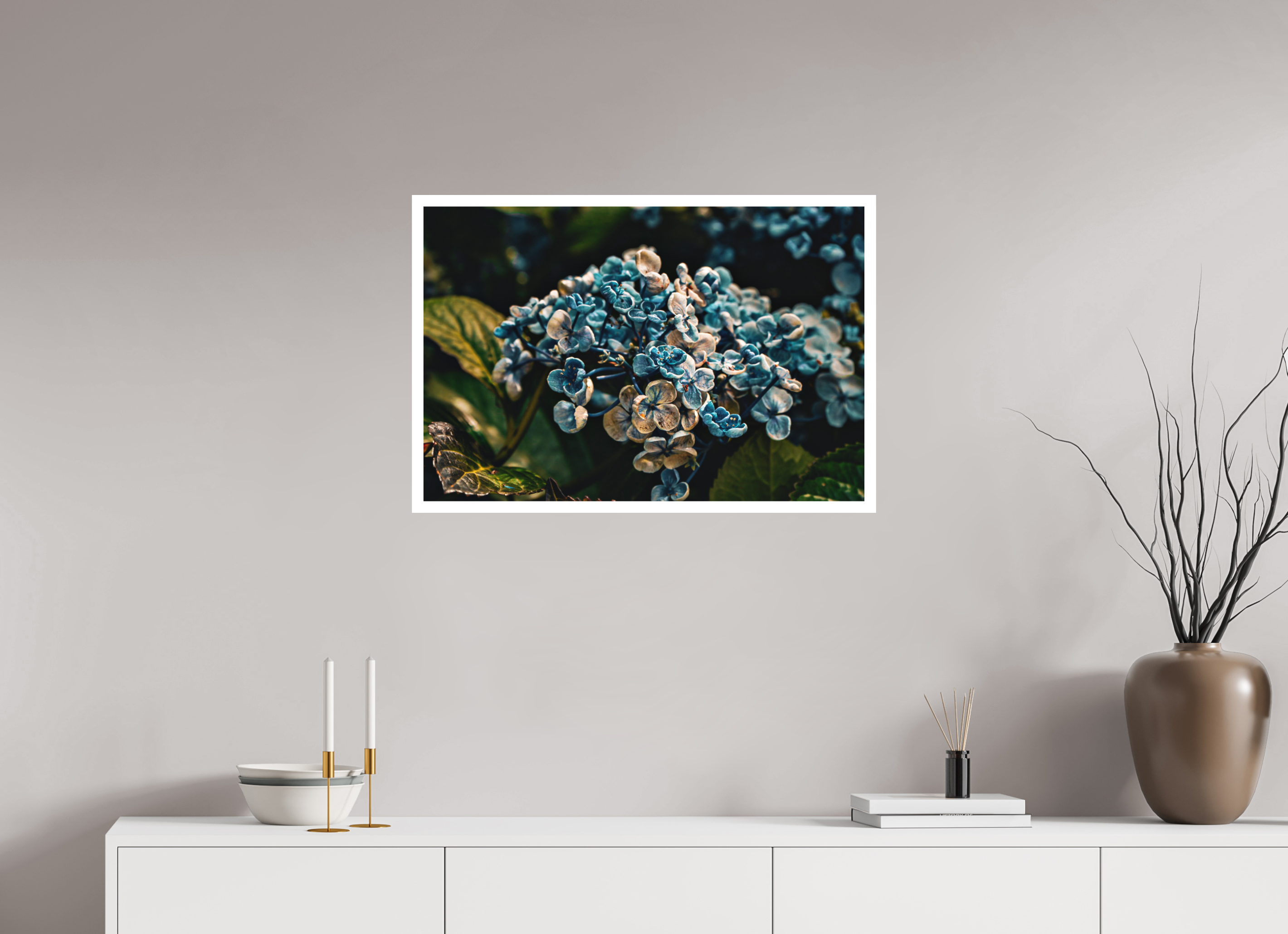 29.9 x 20″, Stand Alone Matte Print Blue (Runner Up Flowers)