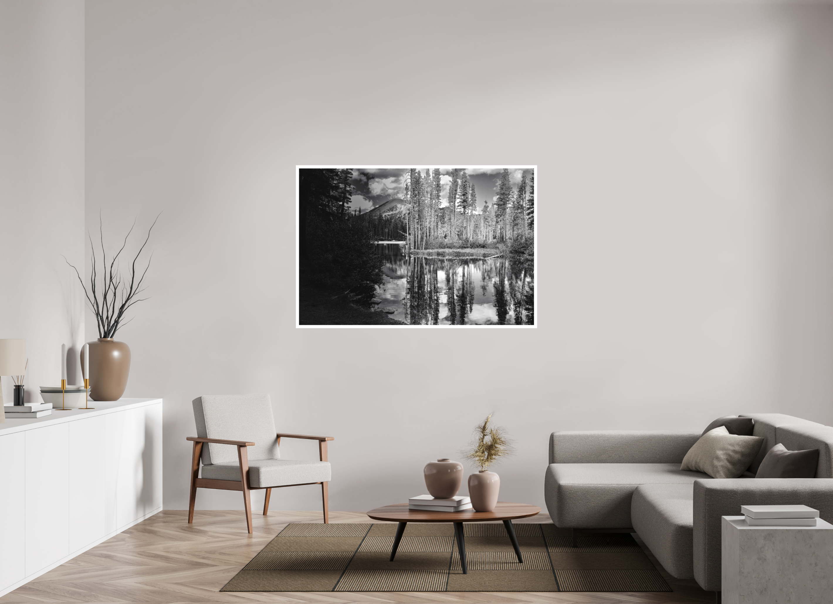 58.5 x 39″, Stand Alone Matte Print Mirror Lake