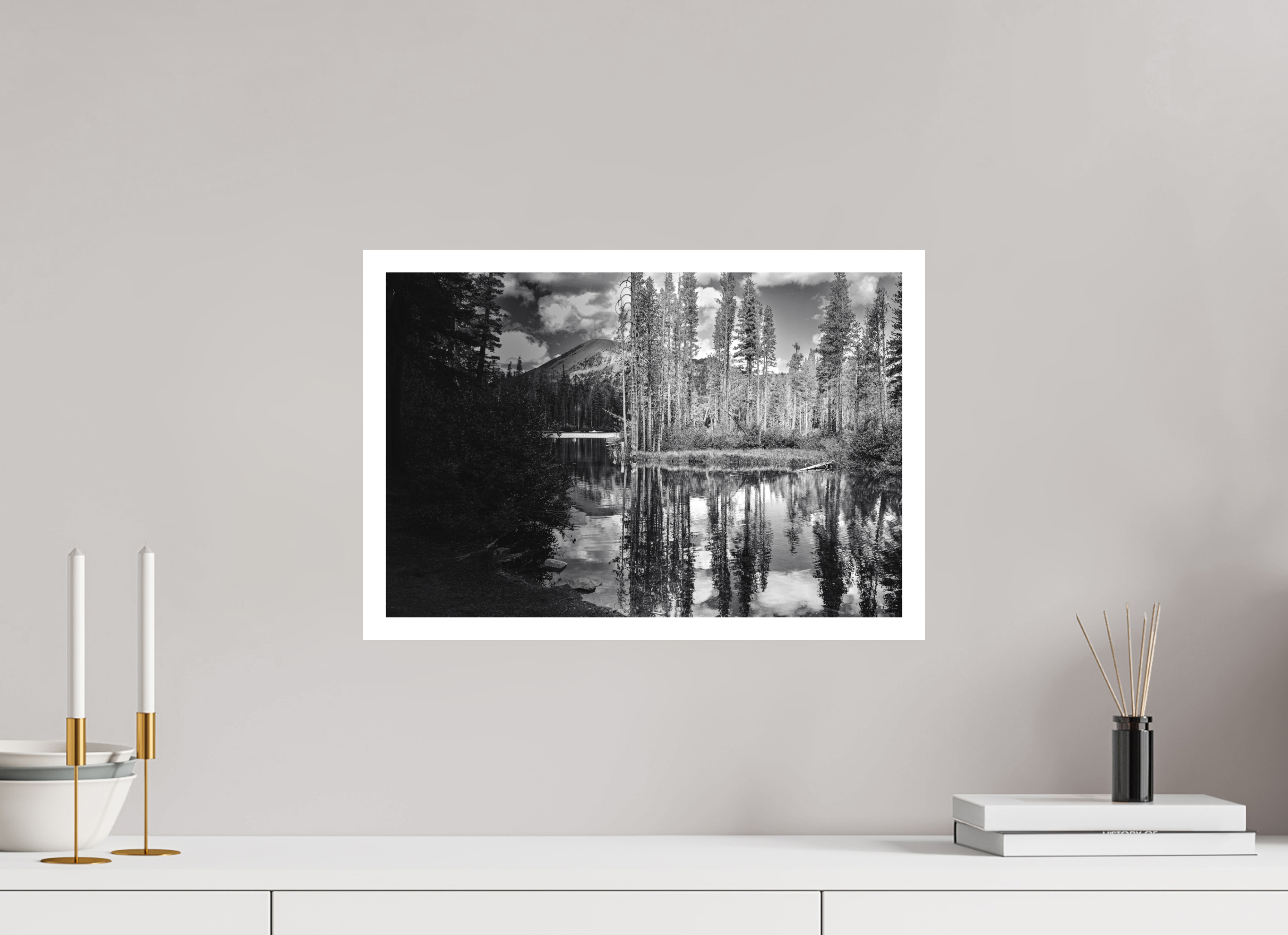 18 x 12″, Stand Alone Matte Print Mirror Lake