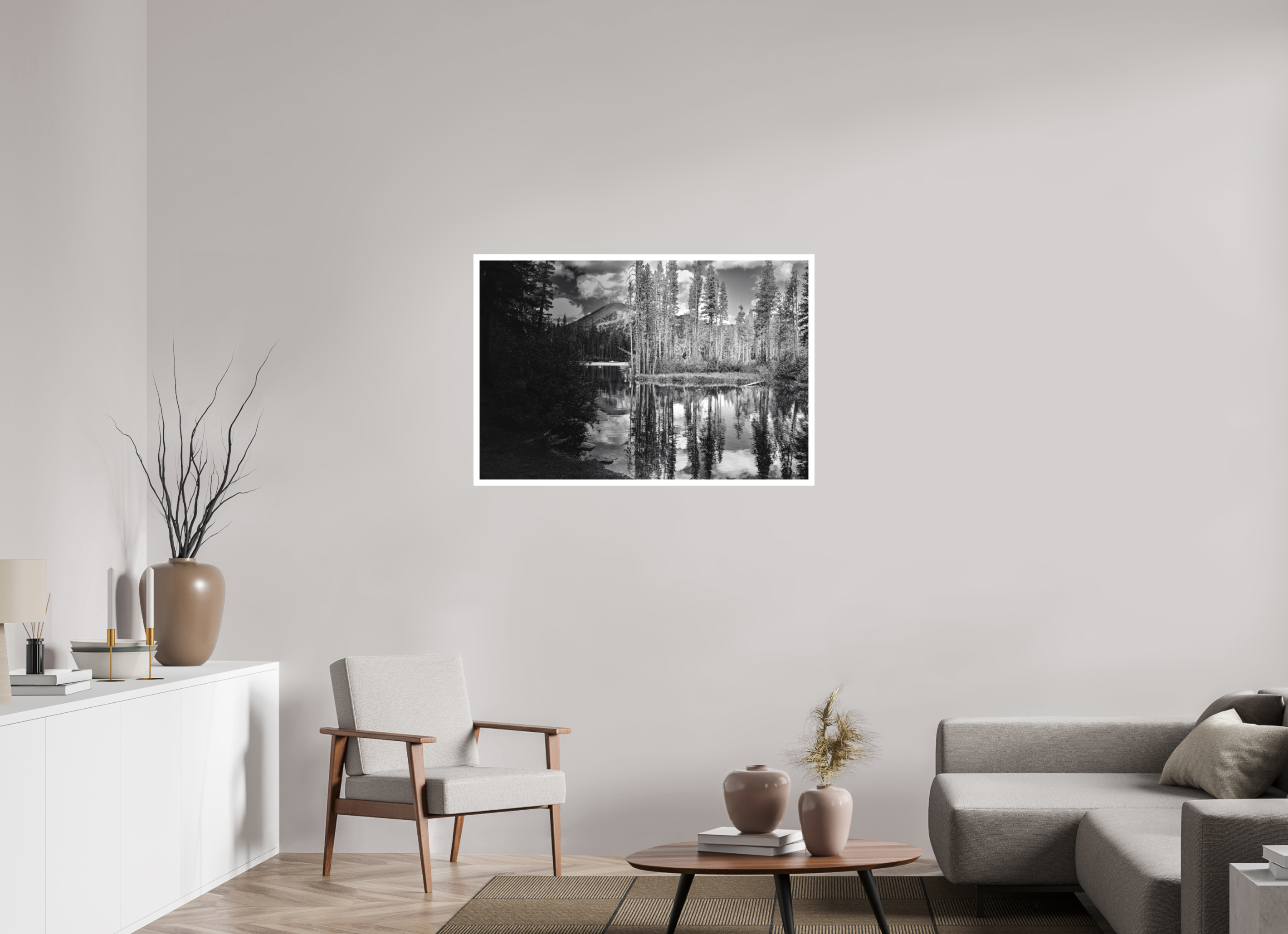 42 x 28″, Stand Alone Matte Print Mirror Lake