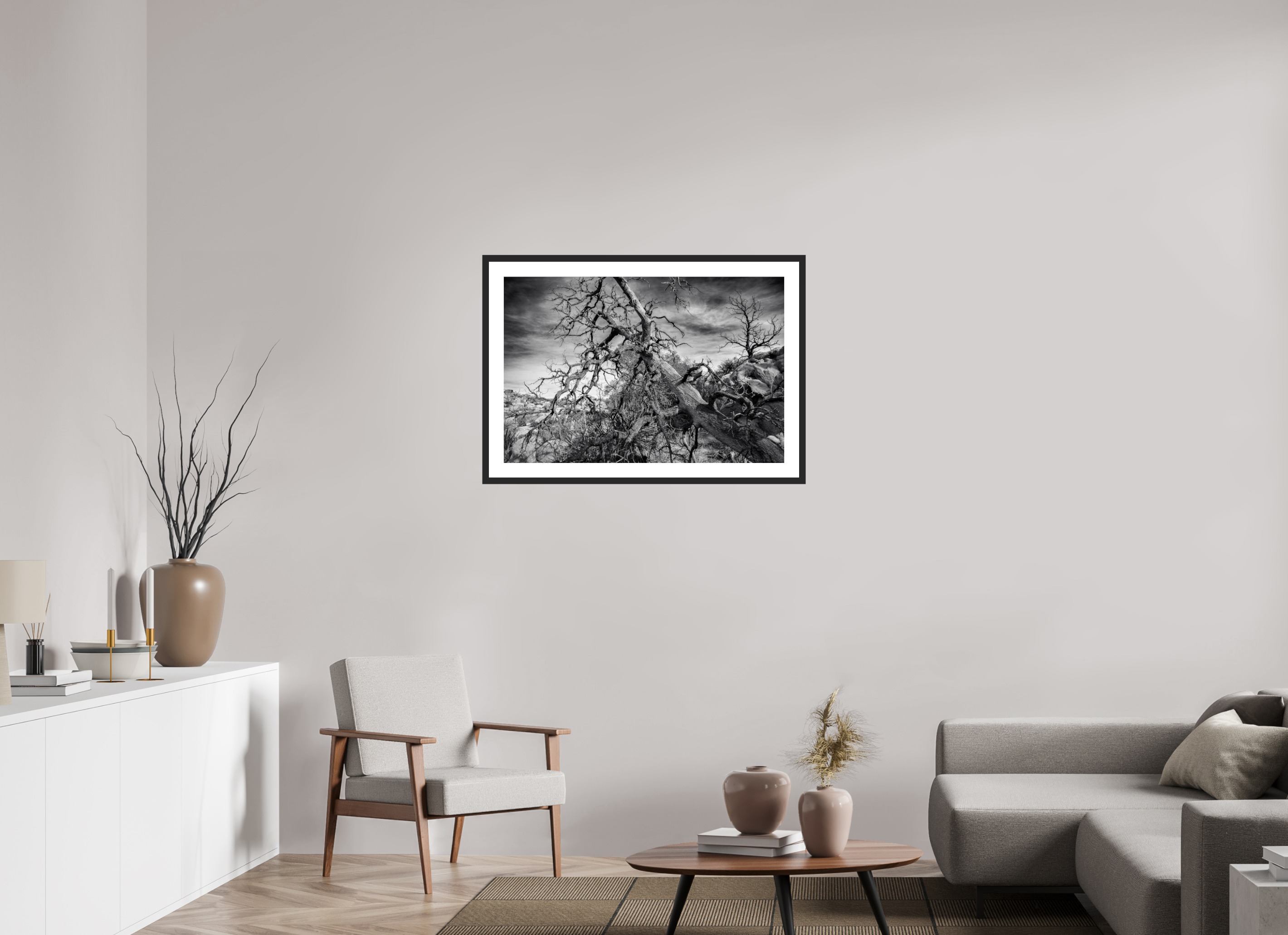 36 x 24″, Framed FineArt Pearl Paper Dramatic Tree Pt. 2