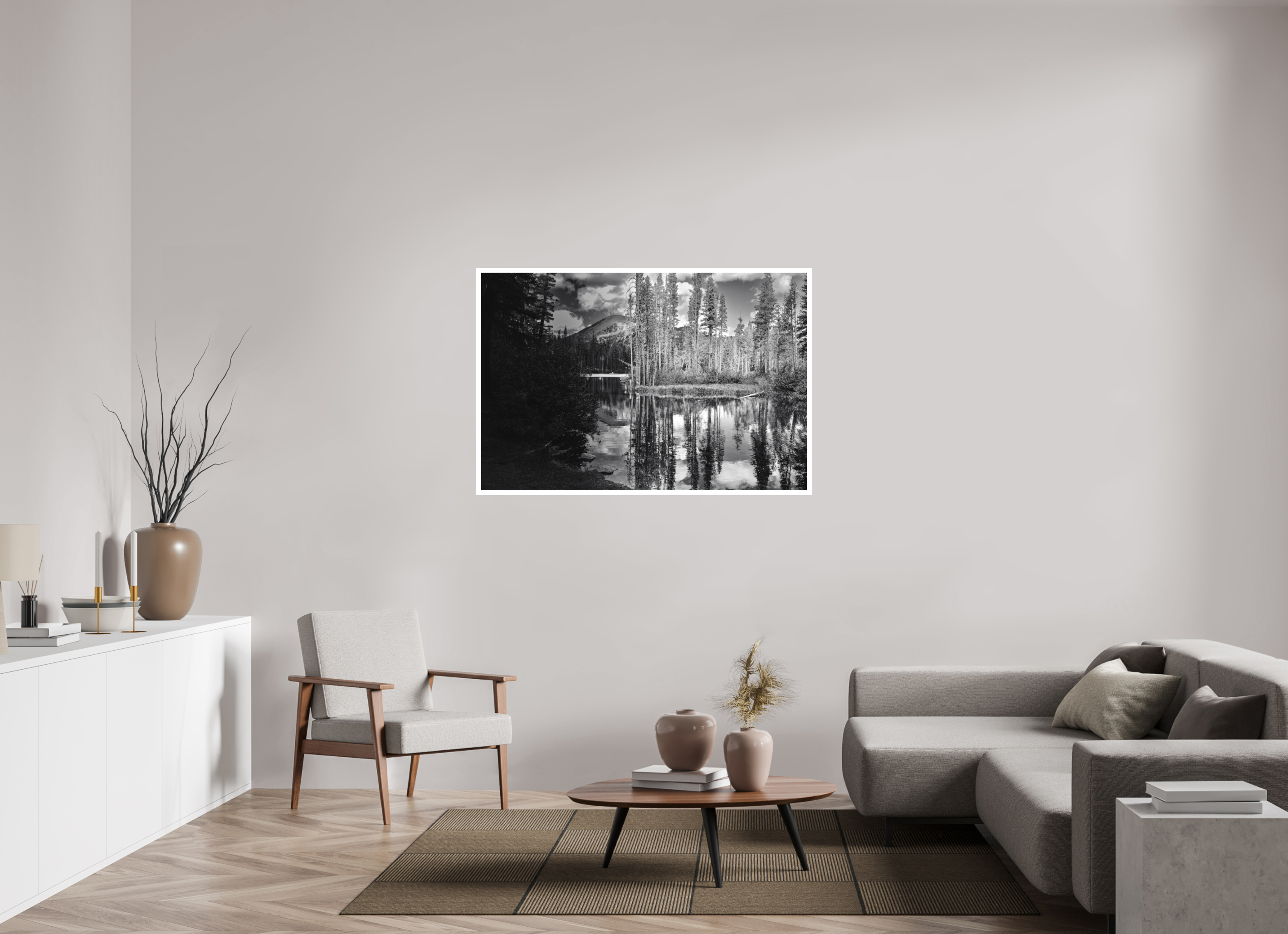 52.5 x 35″, Stand Alone Matte Print Mirror Lake