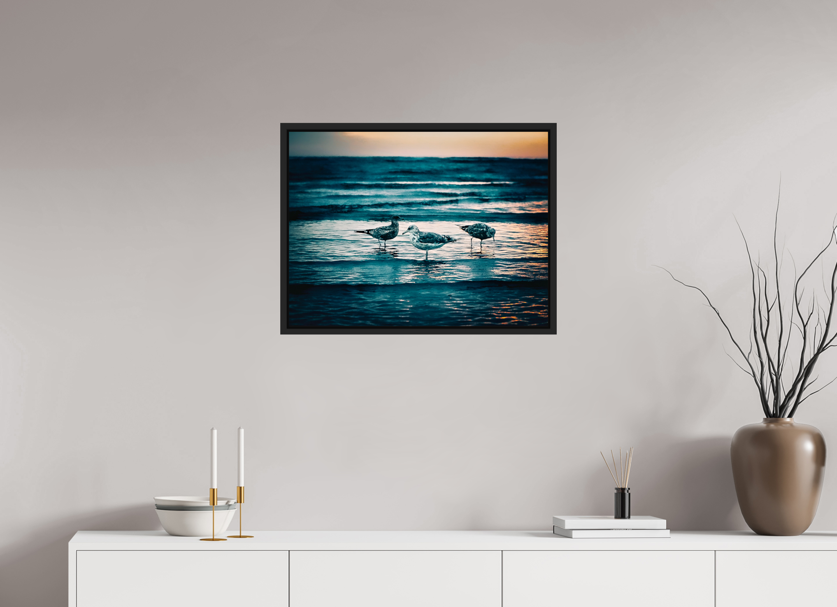 26.7 x 20″, COLOR - ACRYLIC GLASS - SIMPLE FRAME Moonlight Surf