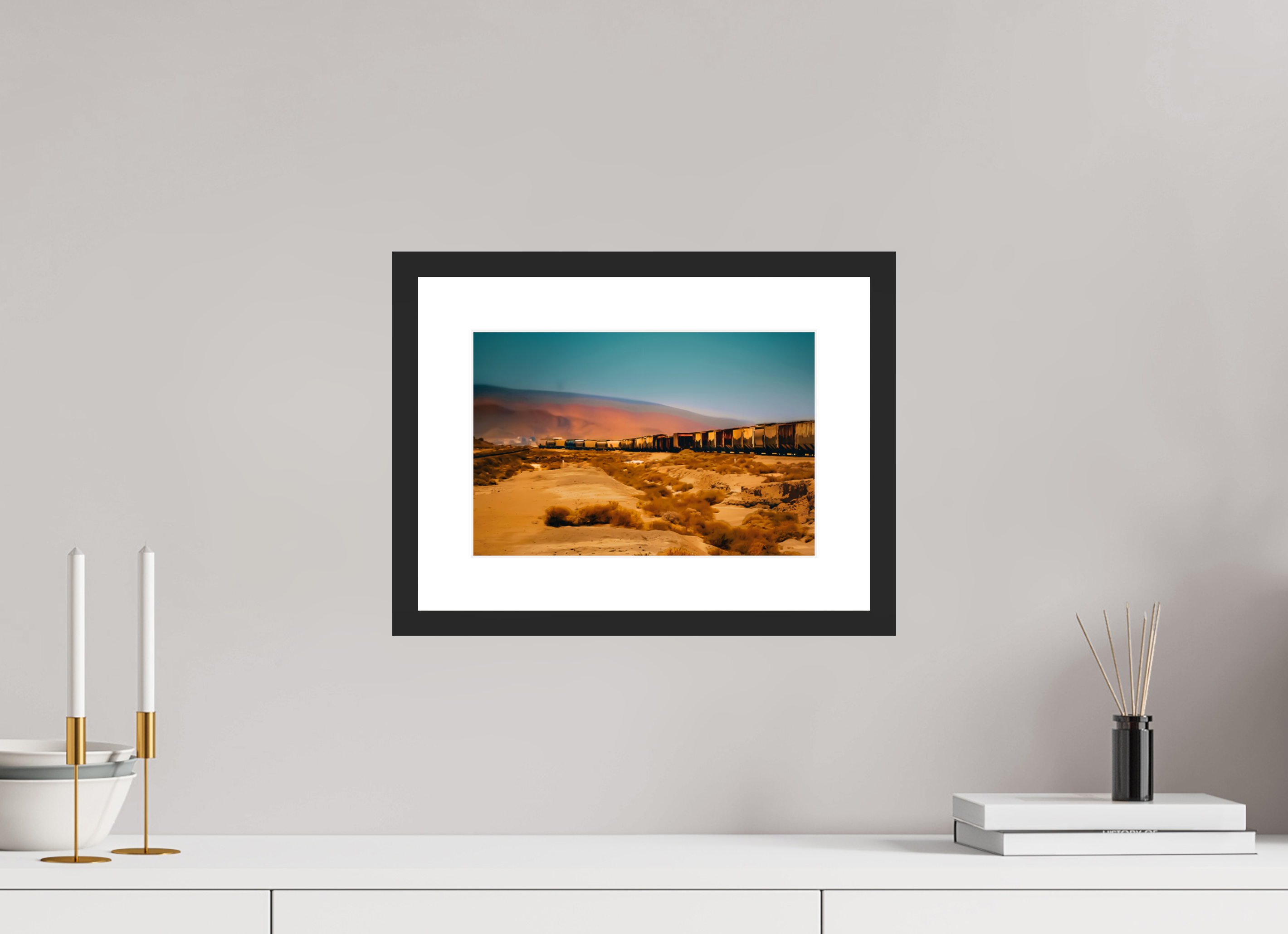 12 x 8″, Framed FineArt Pearl Paper Dust Train