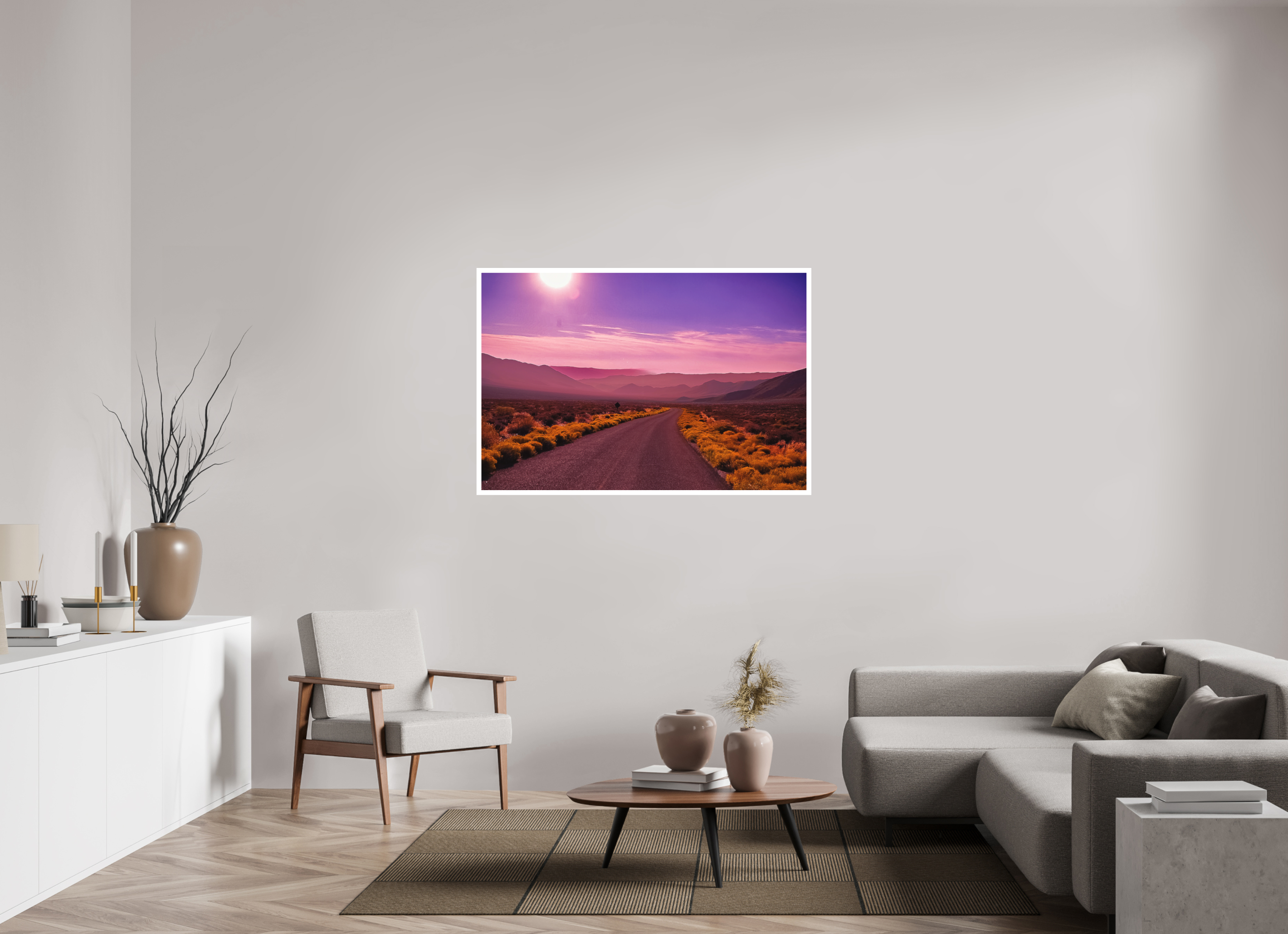 52.4 x 35″, Stand Alone Matte Print Desert in Pinks