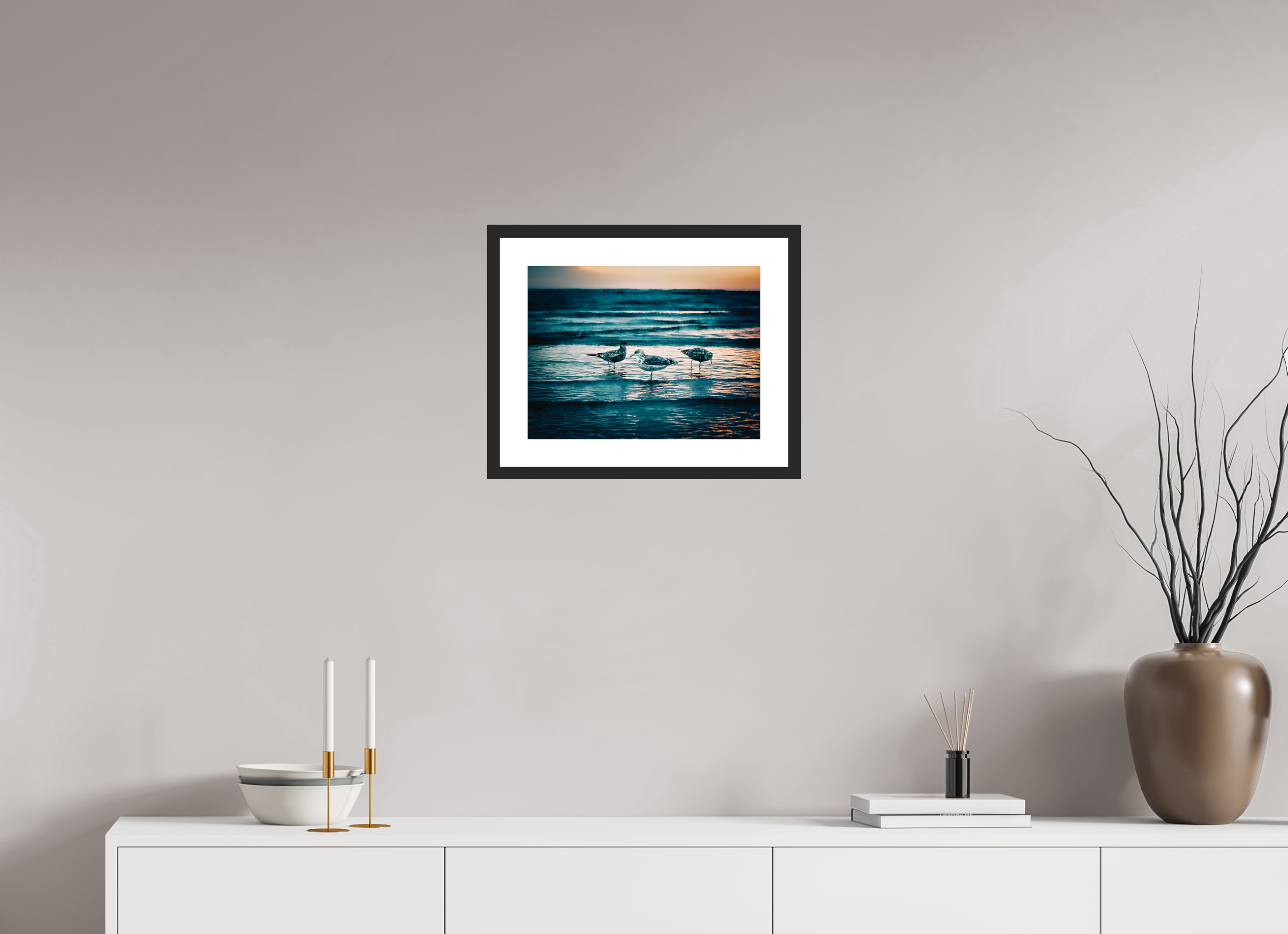 16 x 12″, Framed FineArt Pearl Paper Moonlight Surf