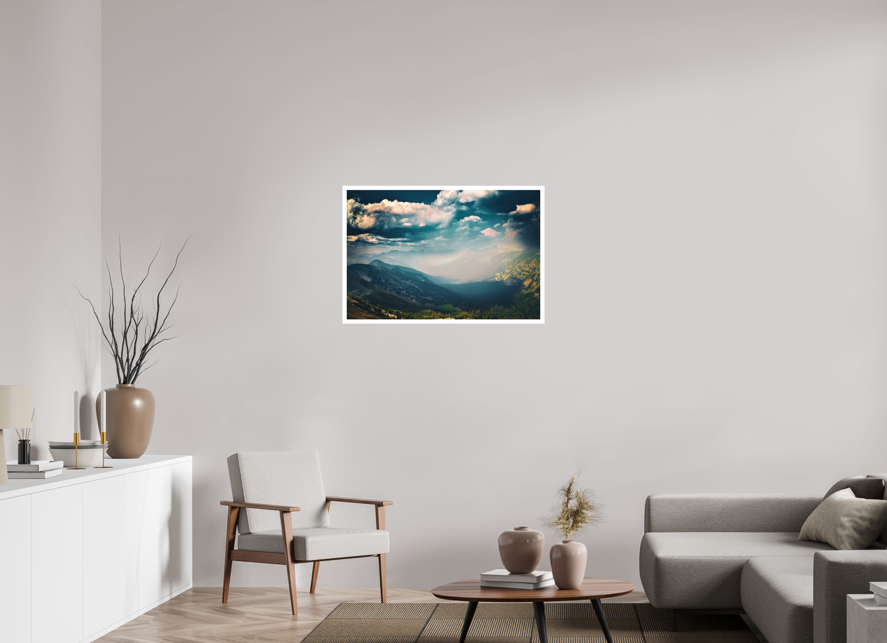 35.9 x 24″, Stand Alone Matte Print Mountains and Clouds