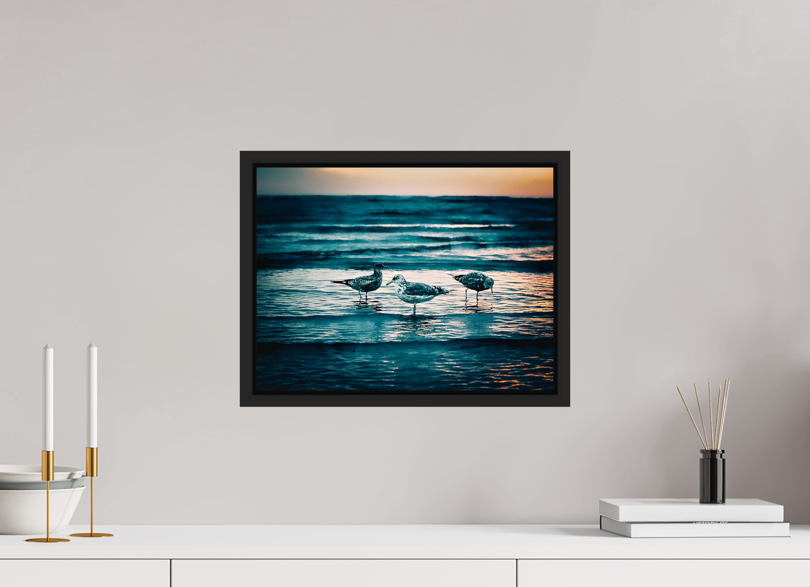 16 x 12″, COLOR - ACRYLIC GLASS - SIMPLE FRAME Moonlight Surf