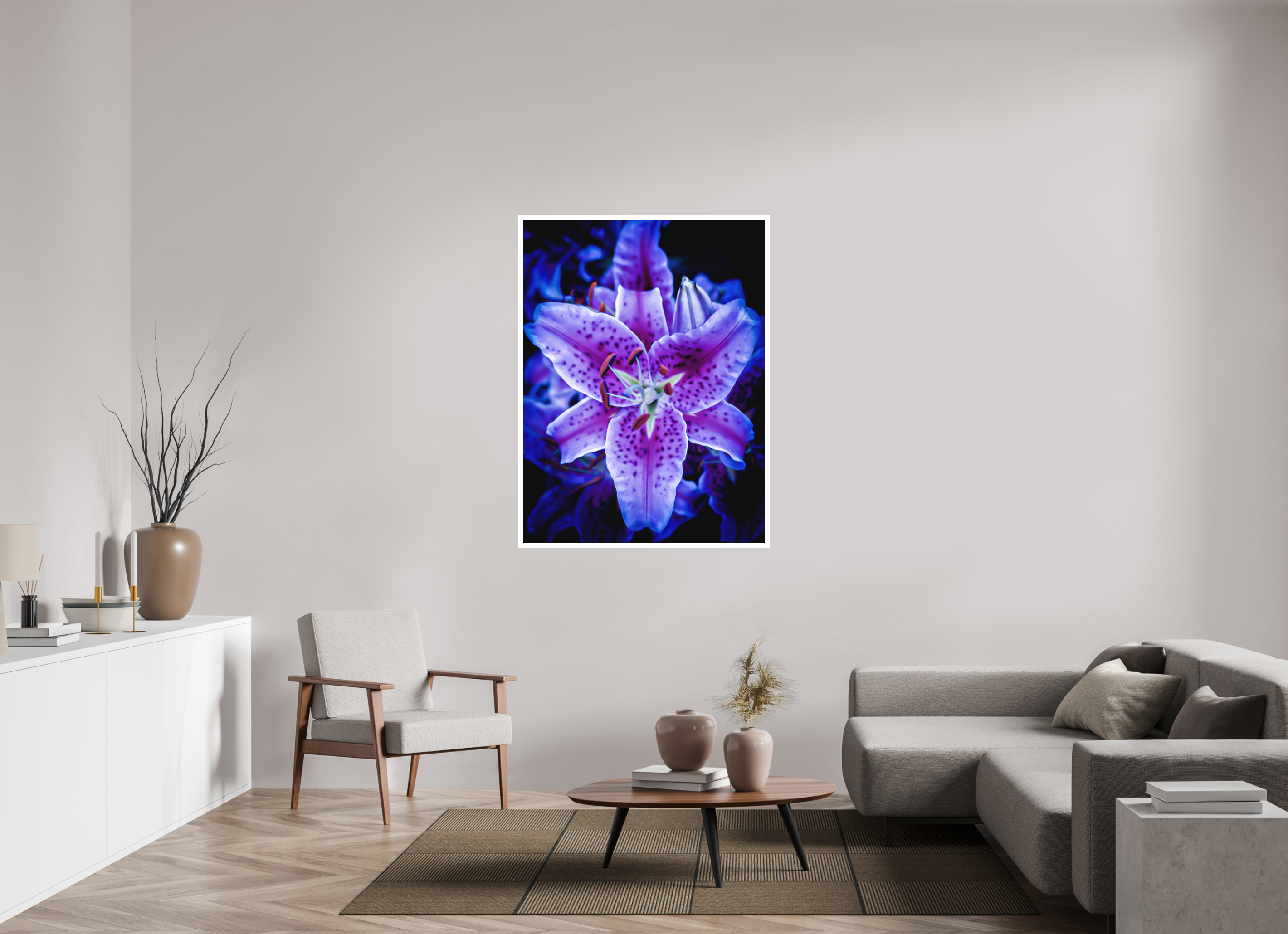 39 x 52″, Stand Alone Matte Print Neon Purple