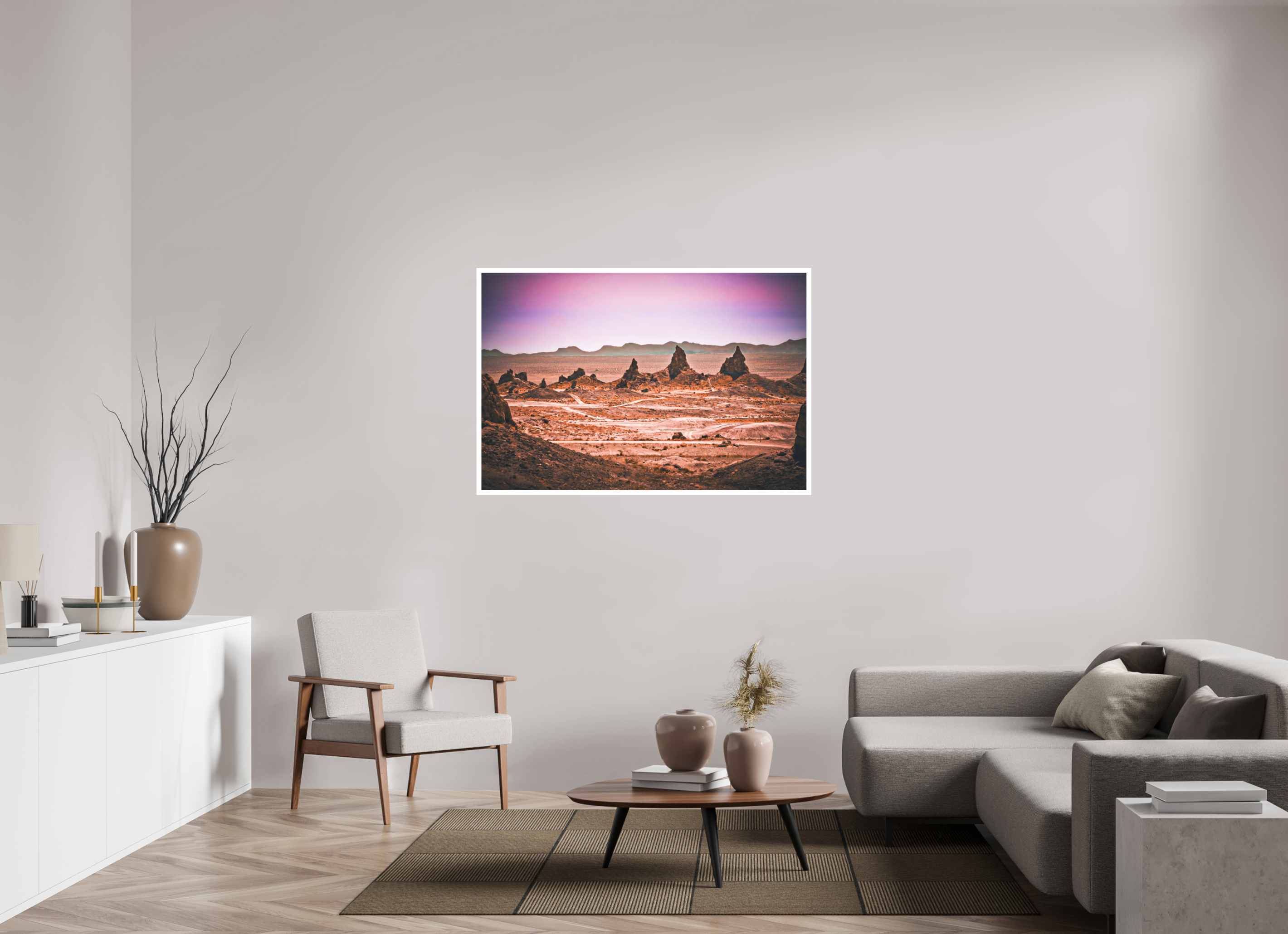 52.4 x 35″, Stand Alone Matte Print Pink Trona