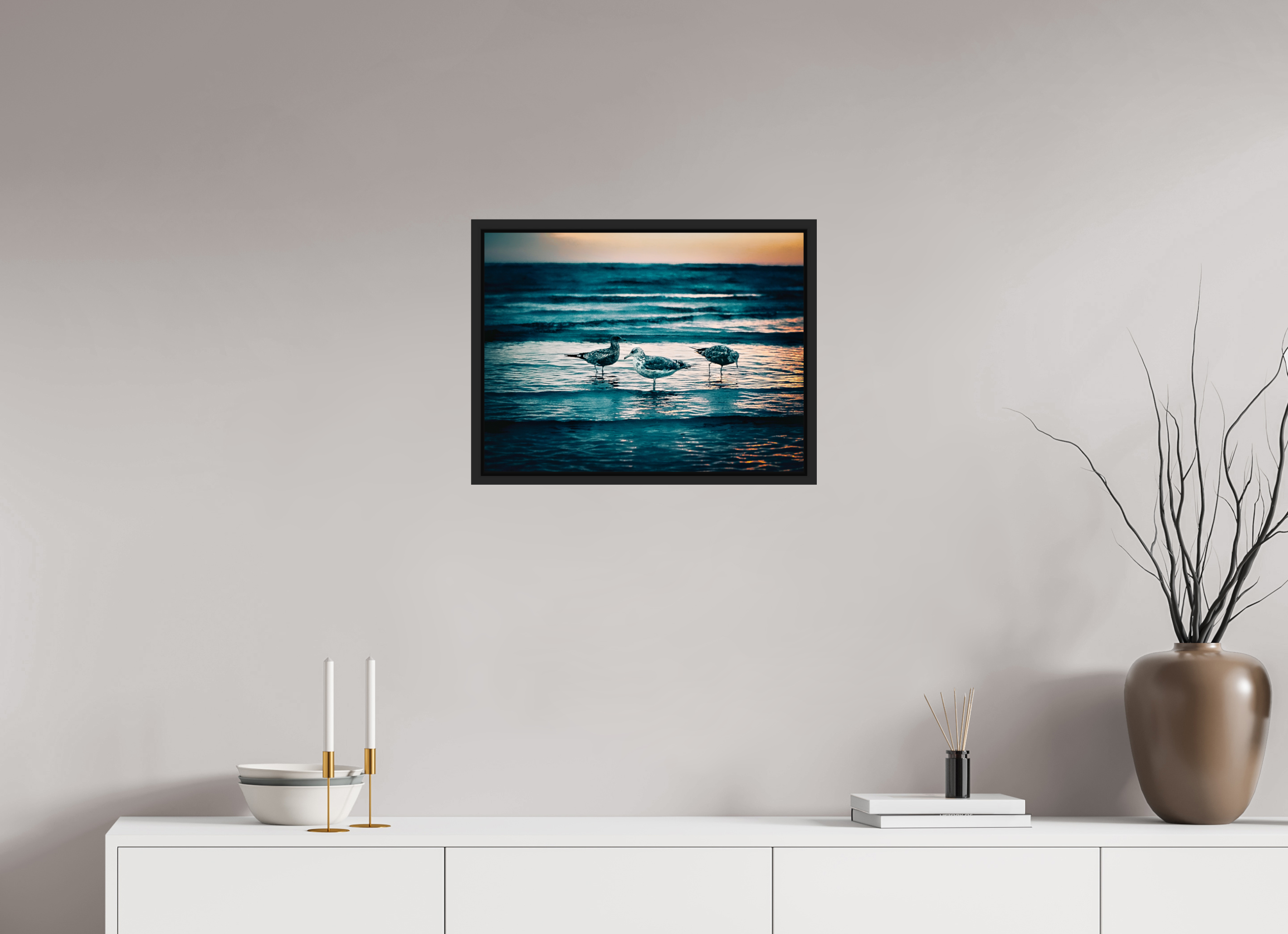 21.3 x 16″, COLOR - ACRYLIC GLASS - SIMPLE FRAME Moonlight Surf