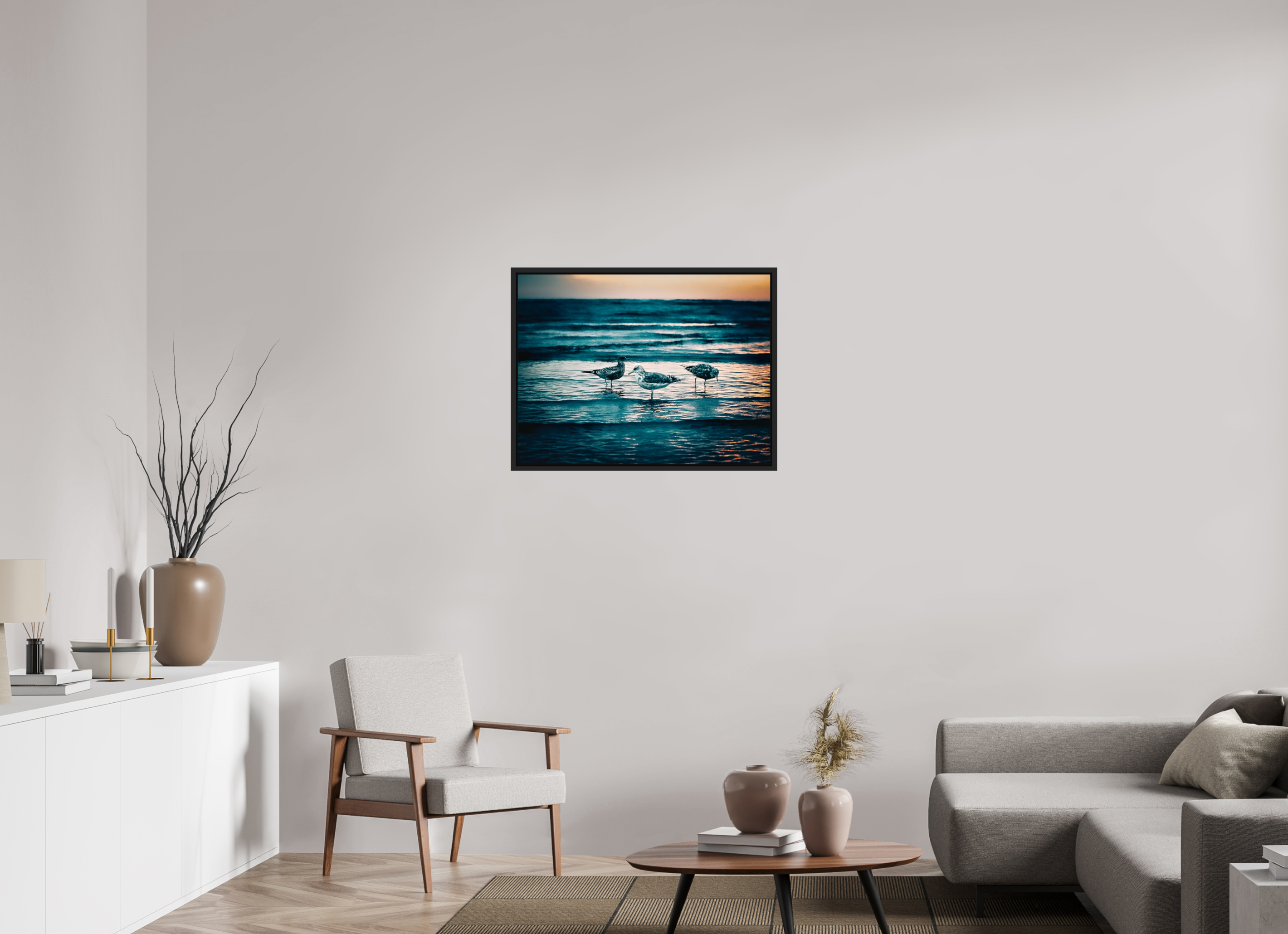 32 x 24″, COLOR - ACRYLIC GLASS - SIMPLE FRAME Moonlight Surf