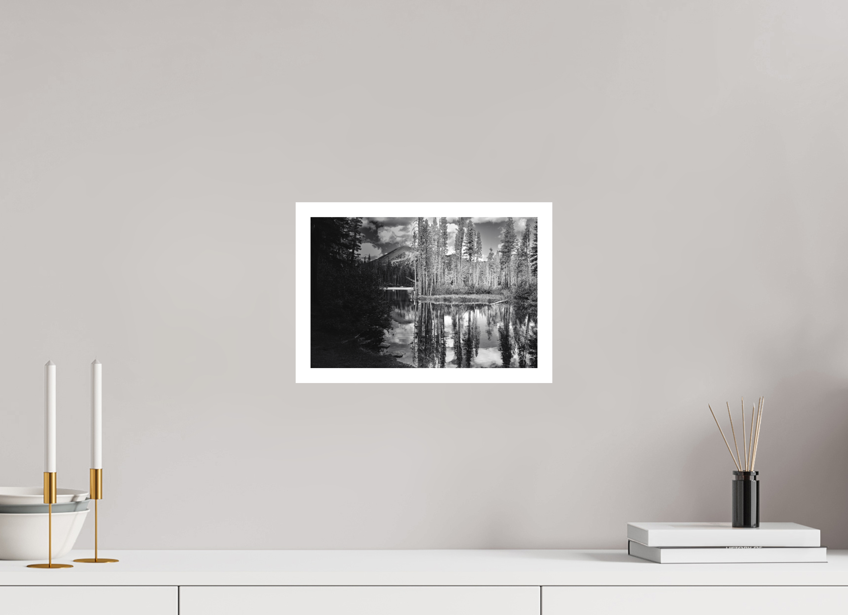 12 x 8″, Stand Alone Matte Print Mirror Lake