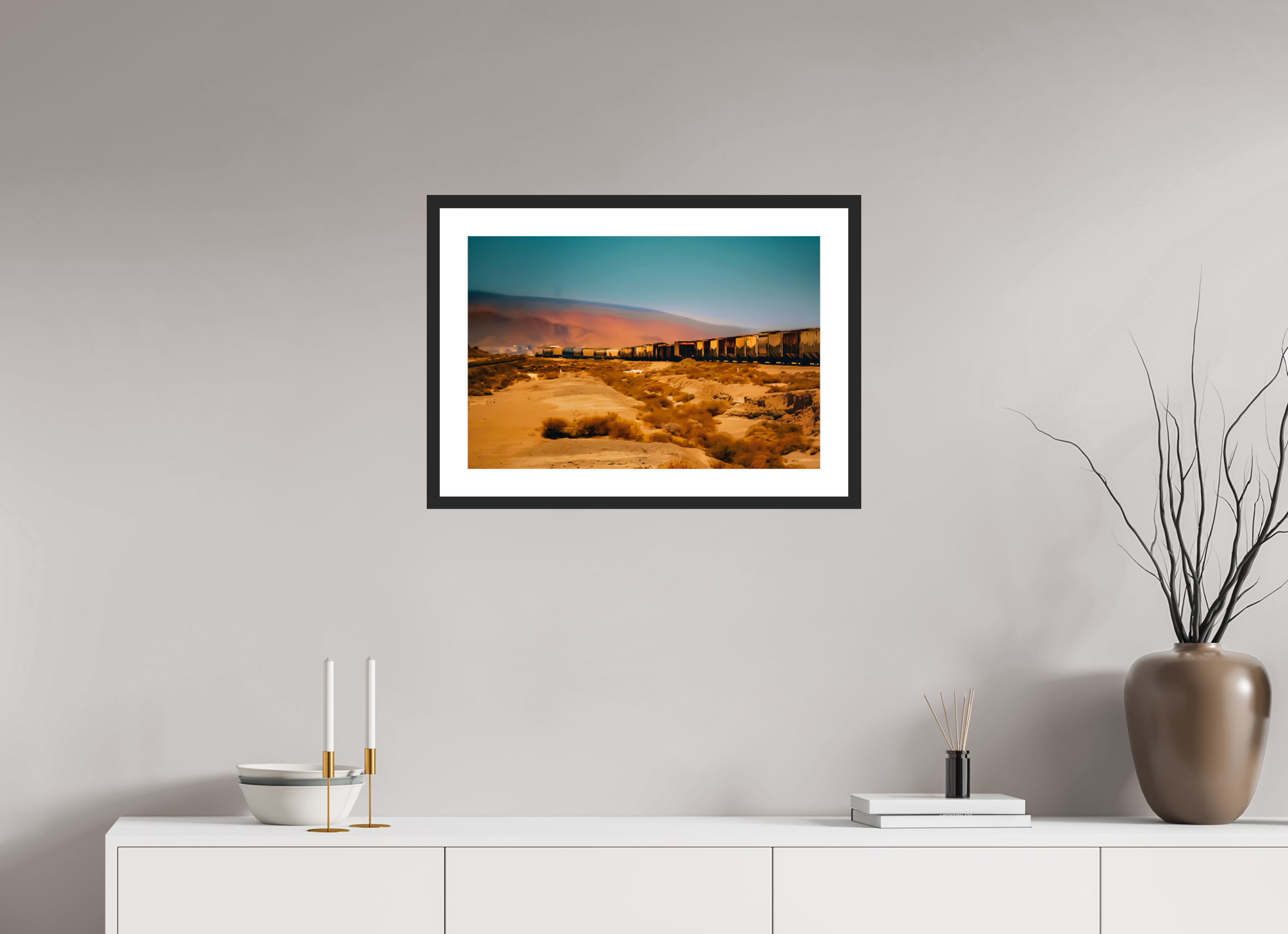 24 x 16″, Framed FineArt Pearl Paper Dust Train