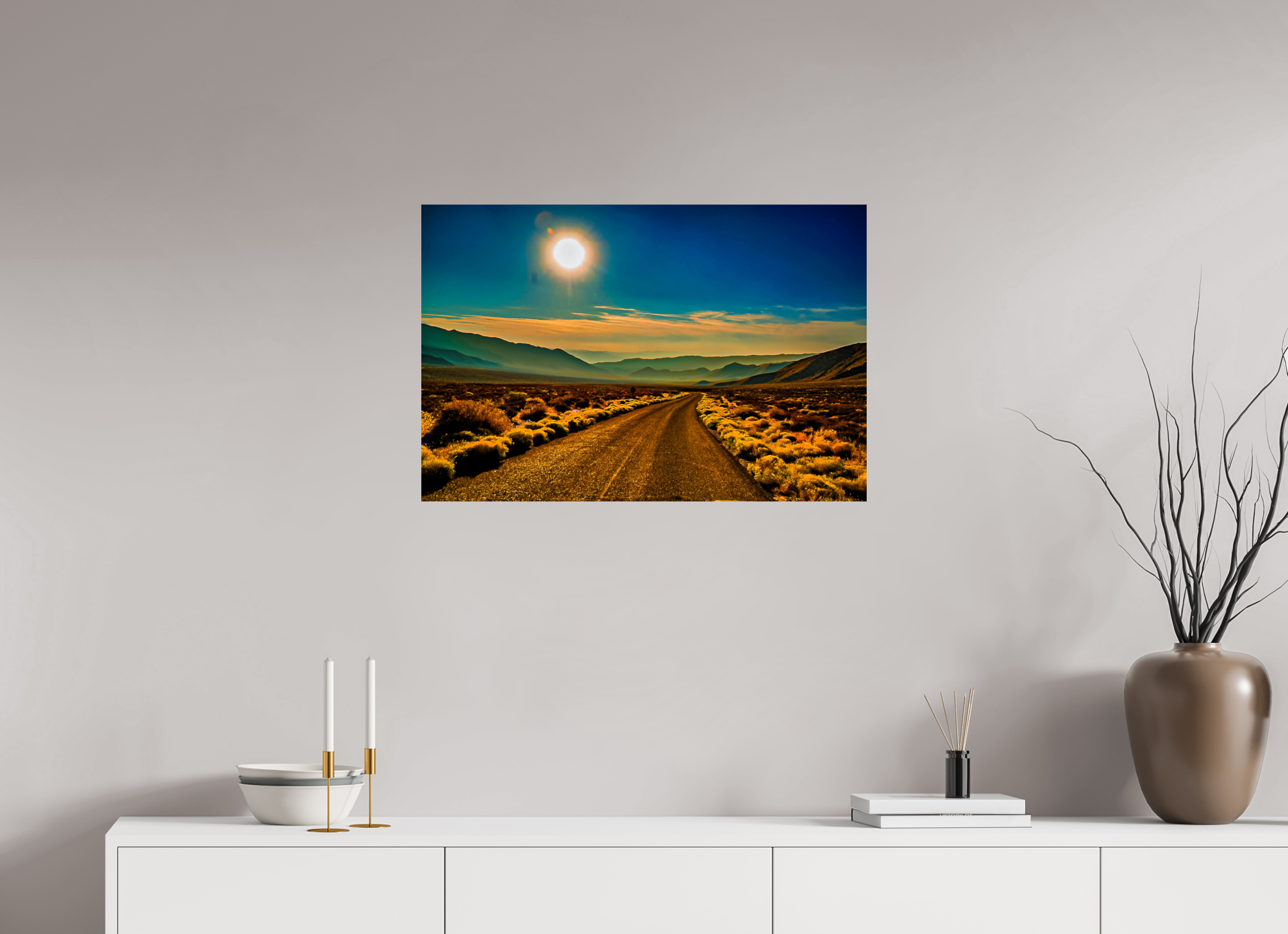 30 x 20″, FineArt Pearl Paper on Aluminum Dibond Desert Blues