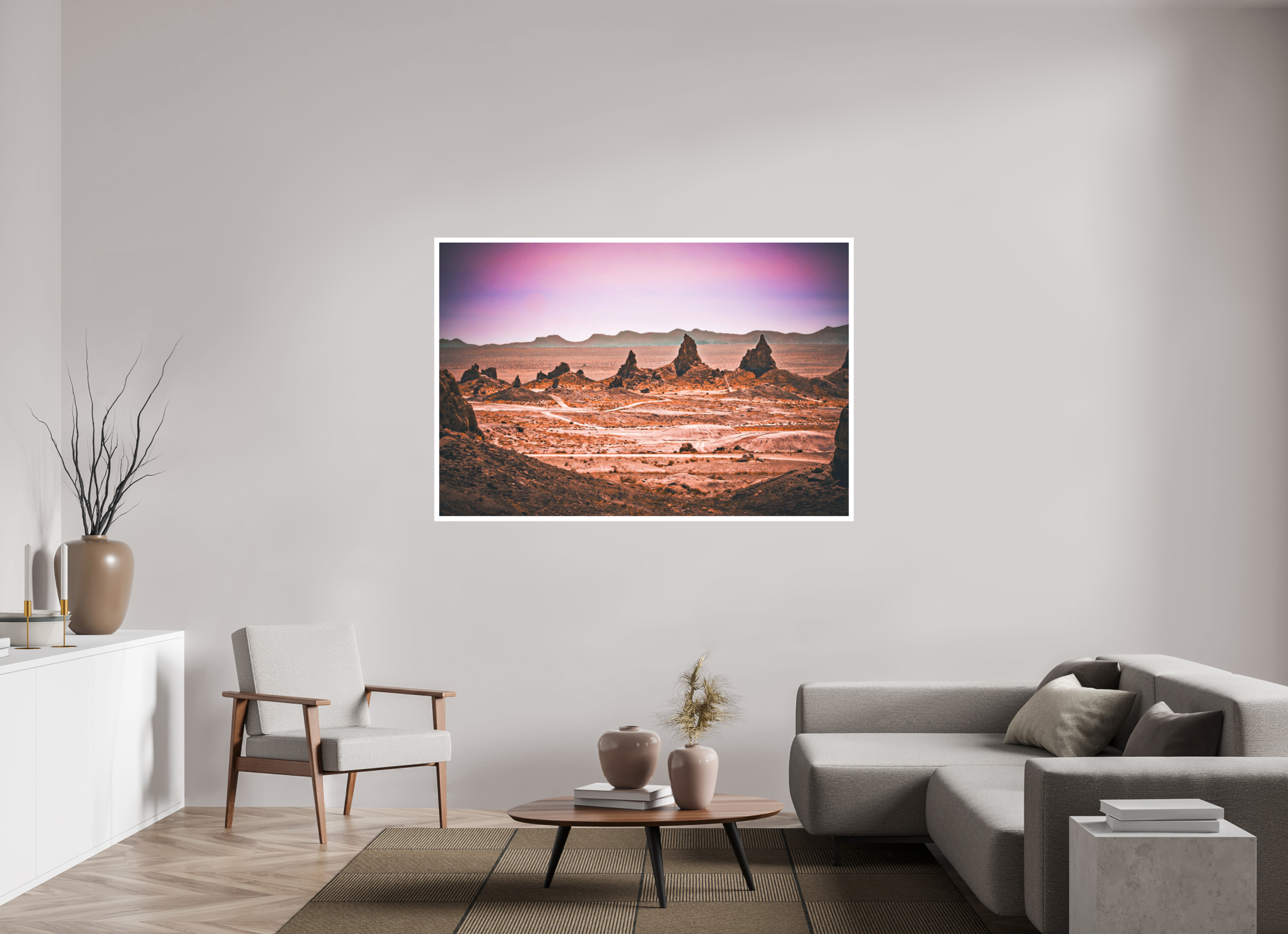 64.3 x 43″, Stand Alone Matte Print Pink Trona