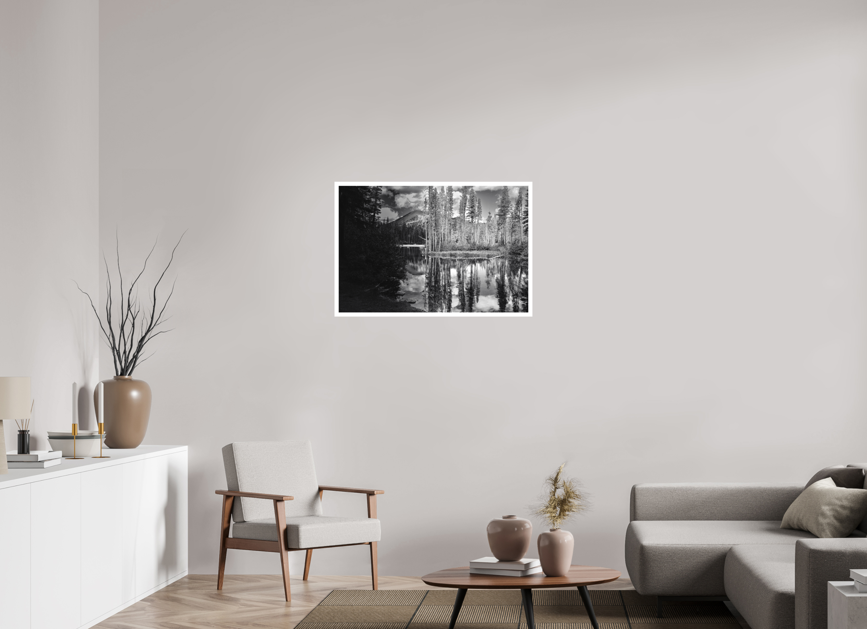 36 x 24″, Stand Alone Matte Print Mirror Lake