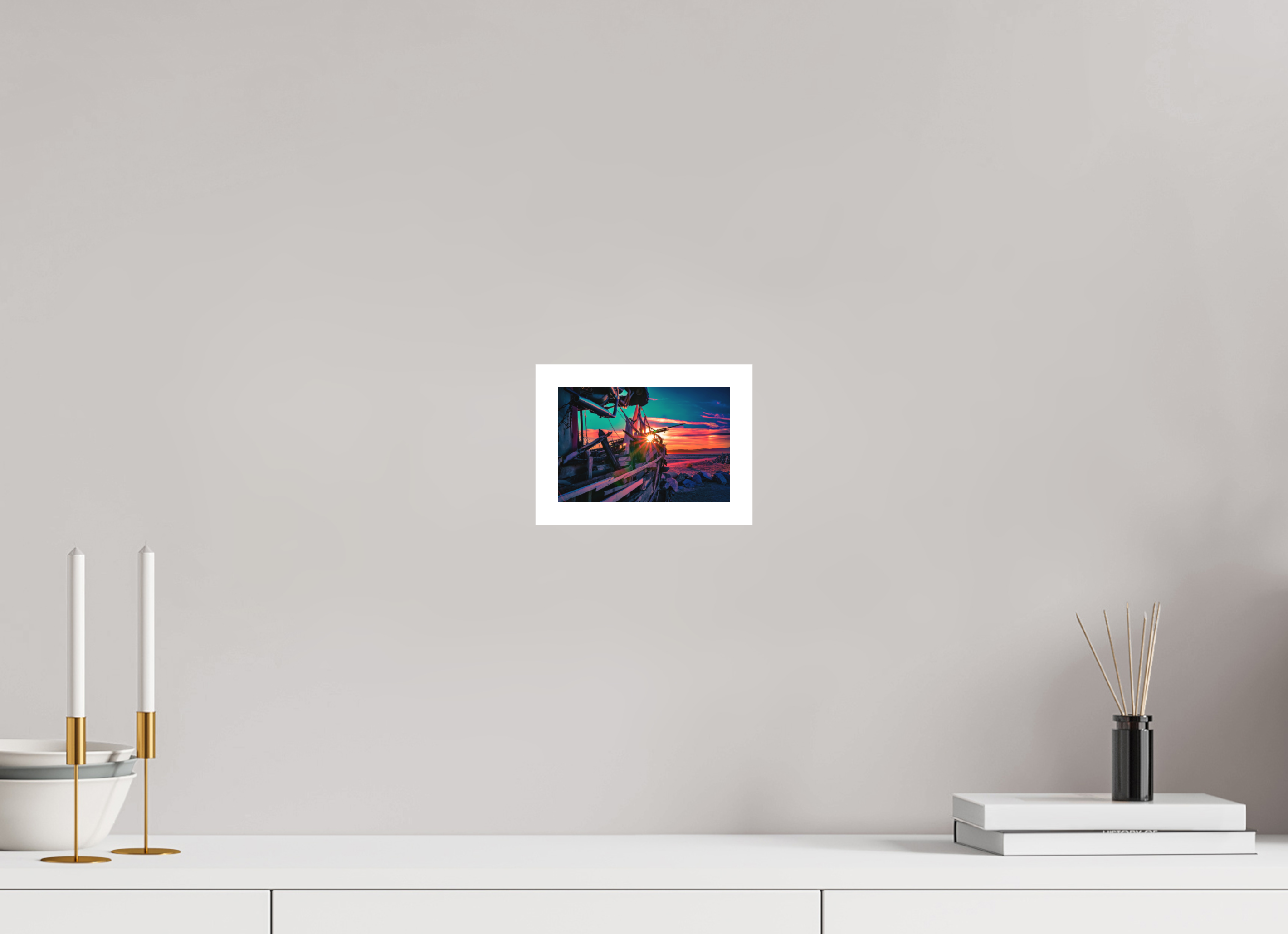 6 x 4″, Stand Alone Matte Print Pink Sunset on the Wreck of the S.S. Kerouac