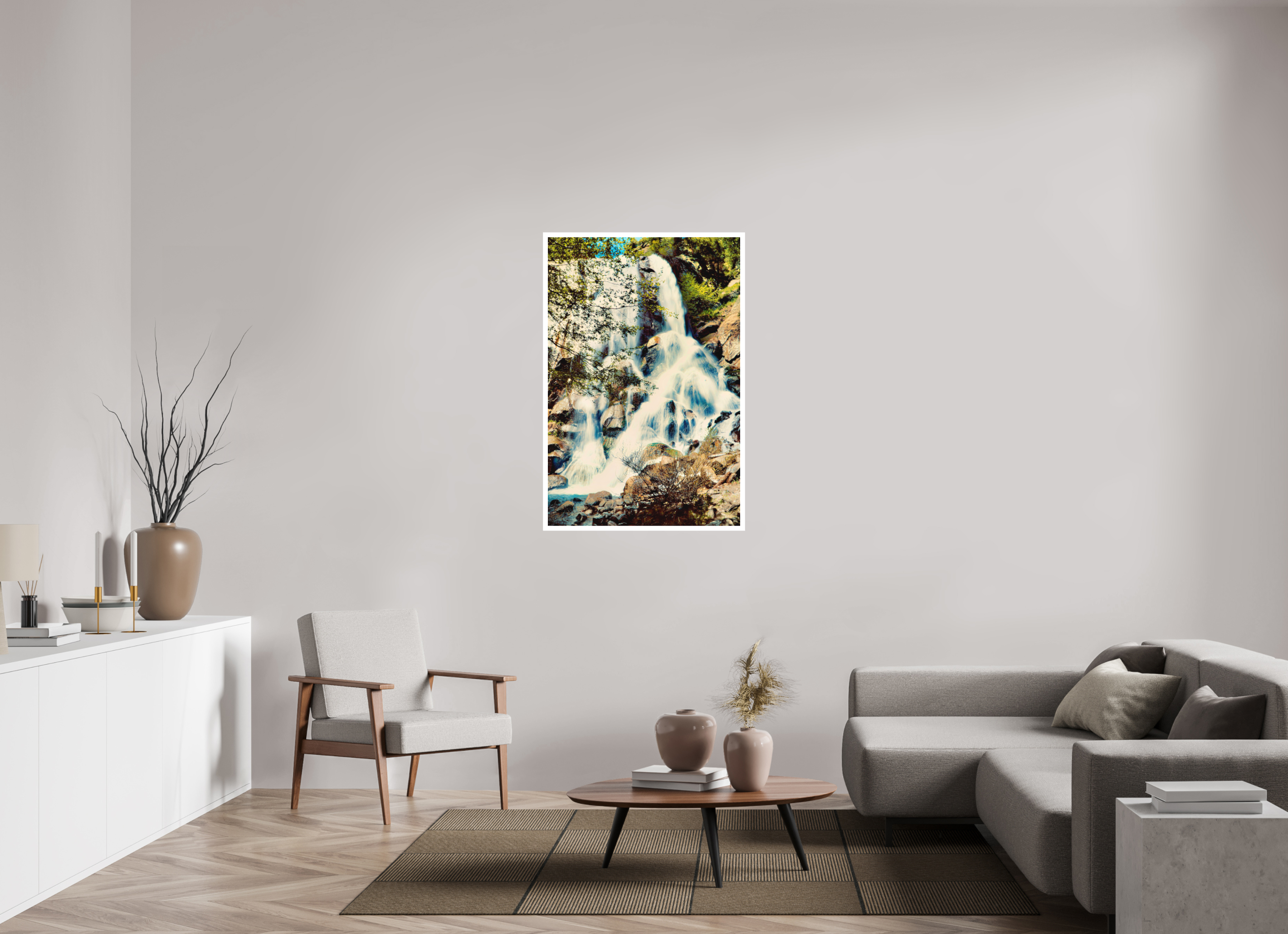 31 x 46.5″, Stand Alone Matte Print Grizzly Falls