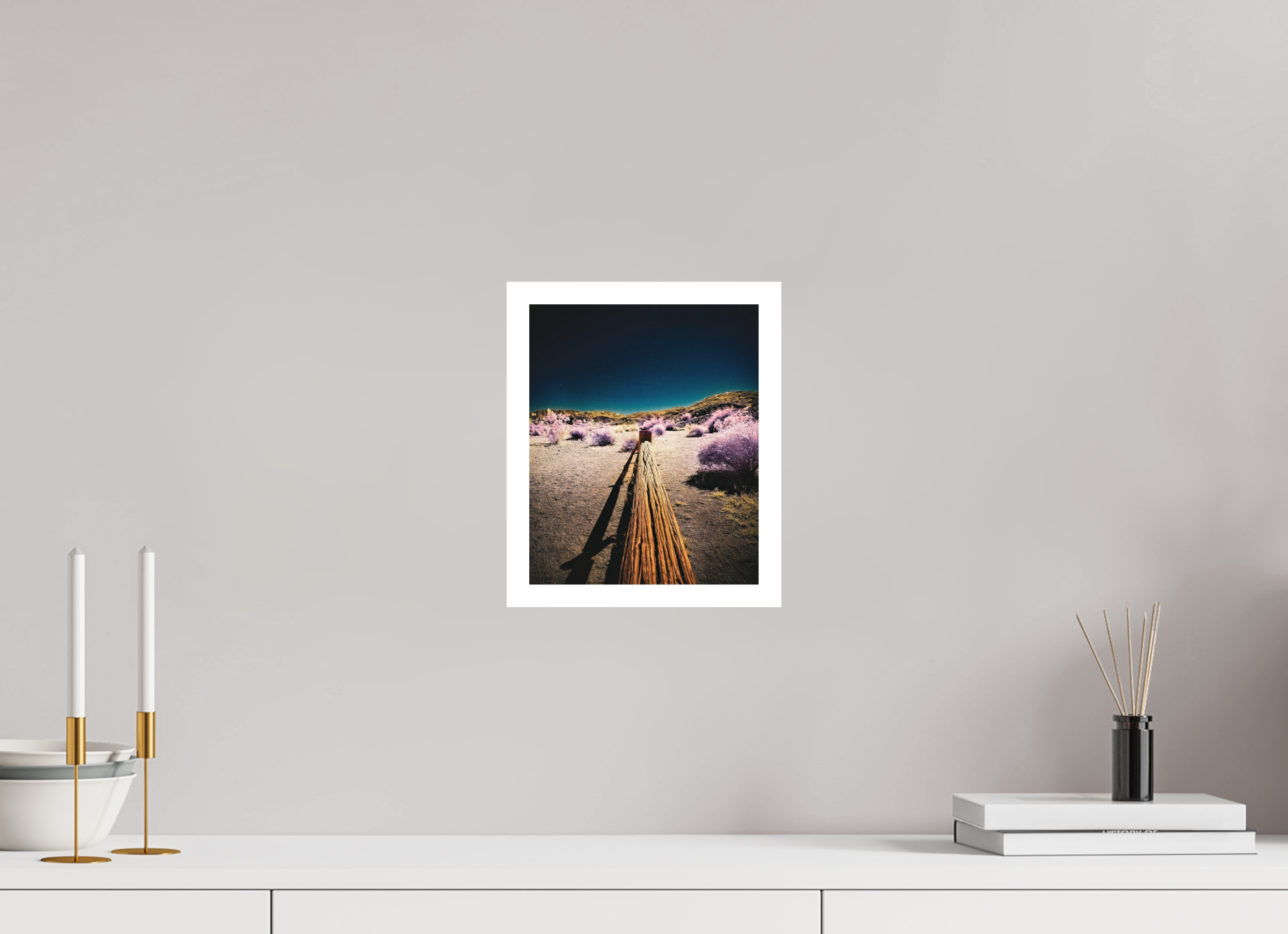 8 x 9.8″, Stand Alone Matte Print Spectrum on a fence