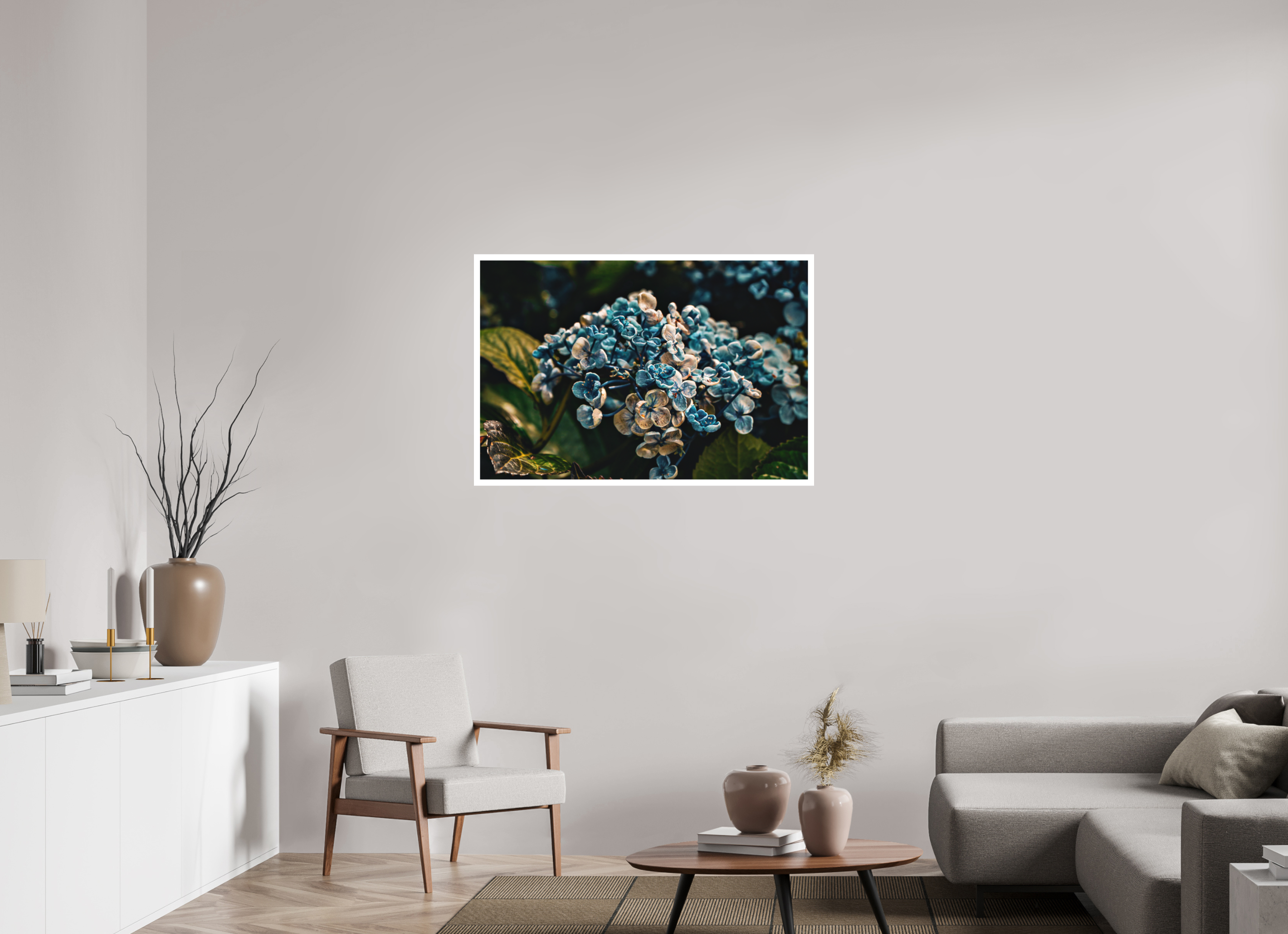 41.9 x 28″, Stand Alone Matte Print Blue (Runner Up Flowers)