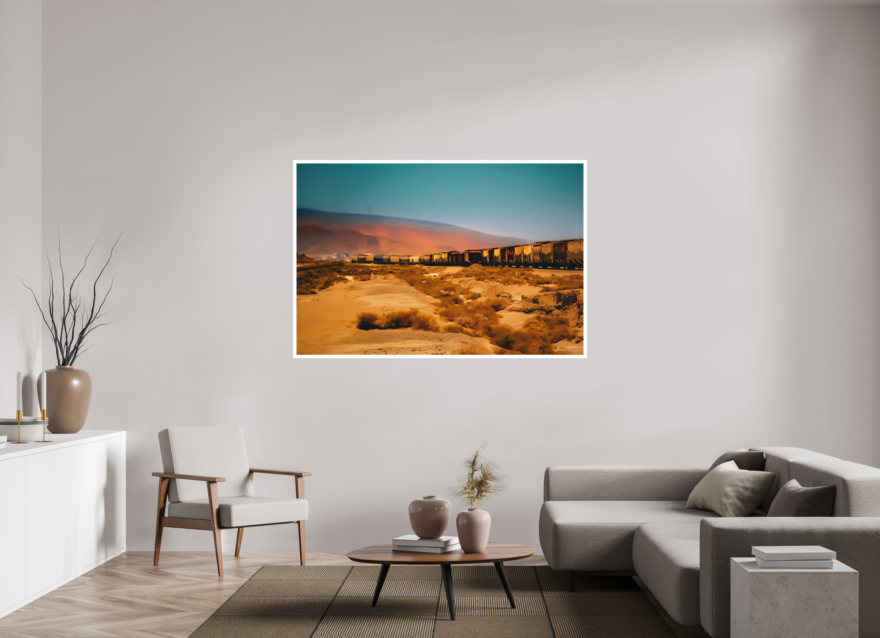 66 x 44″, Stand Alone Matte Print Dust Train