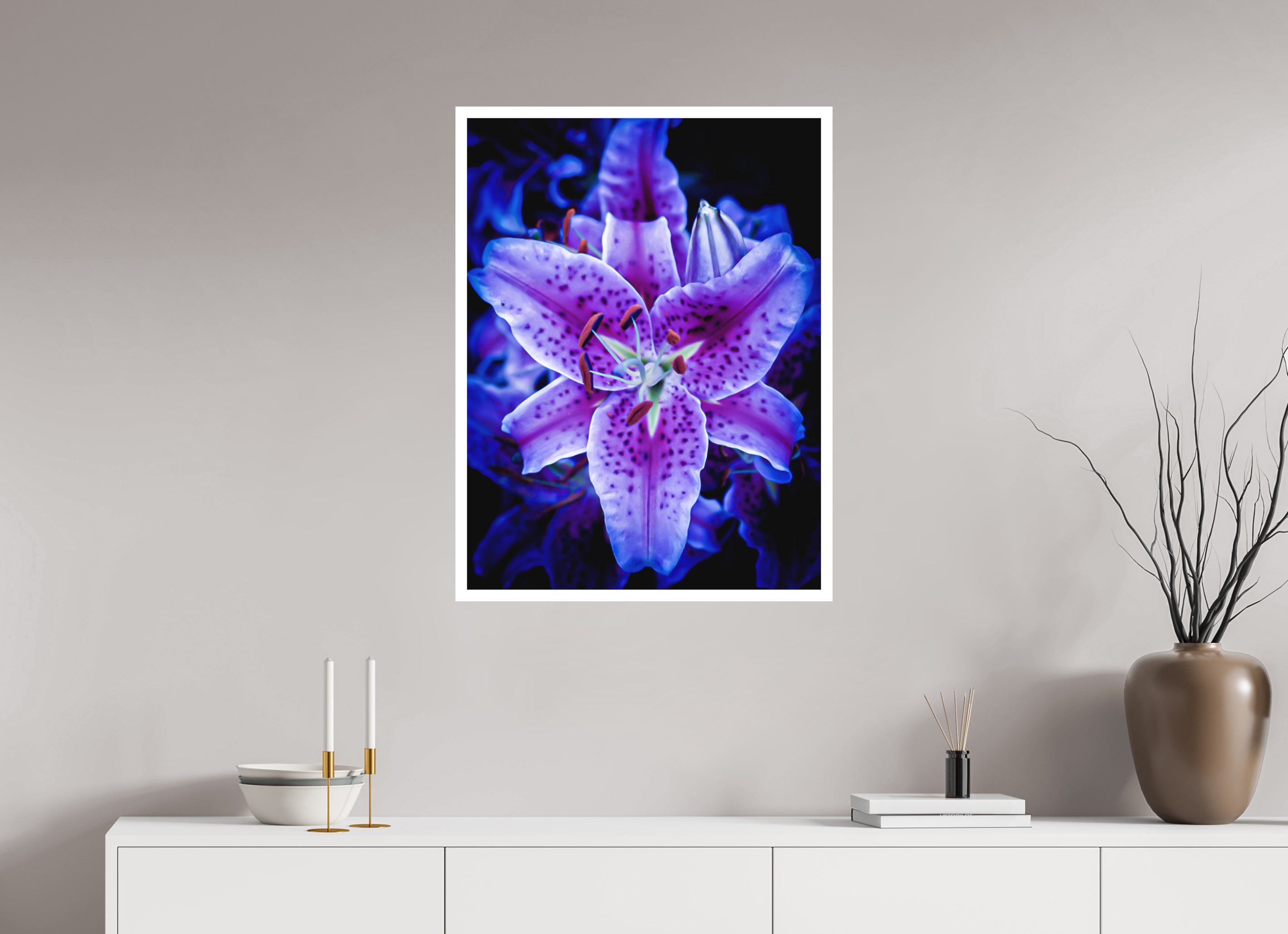 24 x 32″, Stand Alone Matte Print Neon Purple