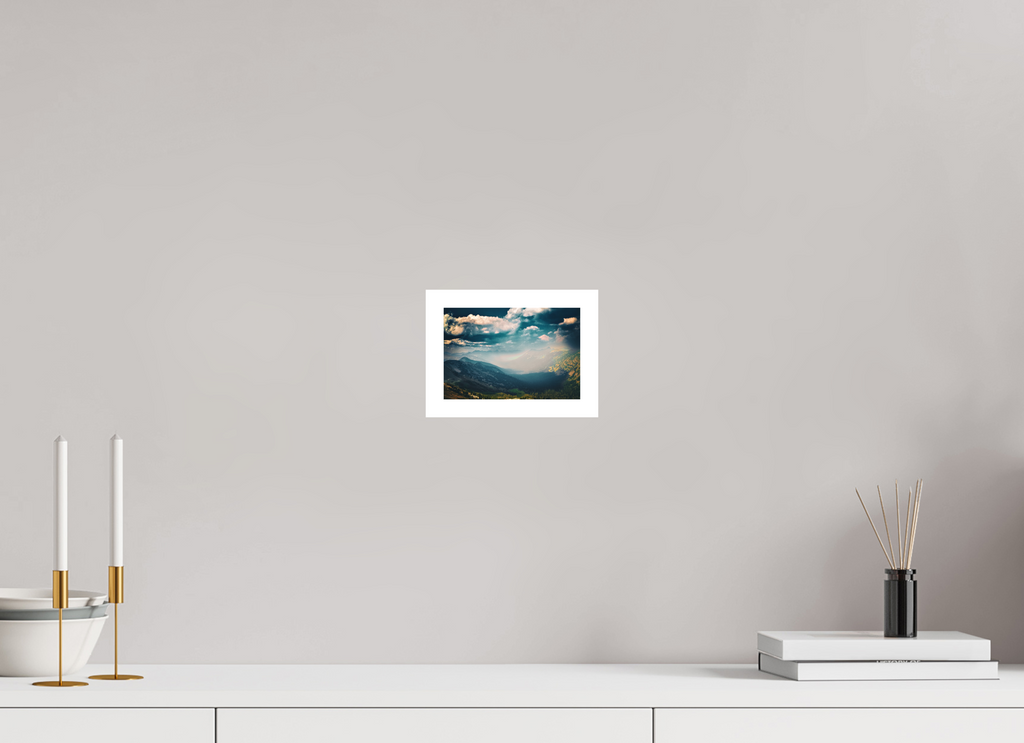 6 x 4″, Stand Alone Matte Print Mountains and Clouds
