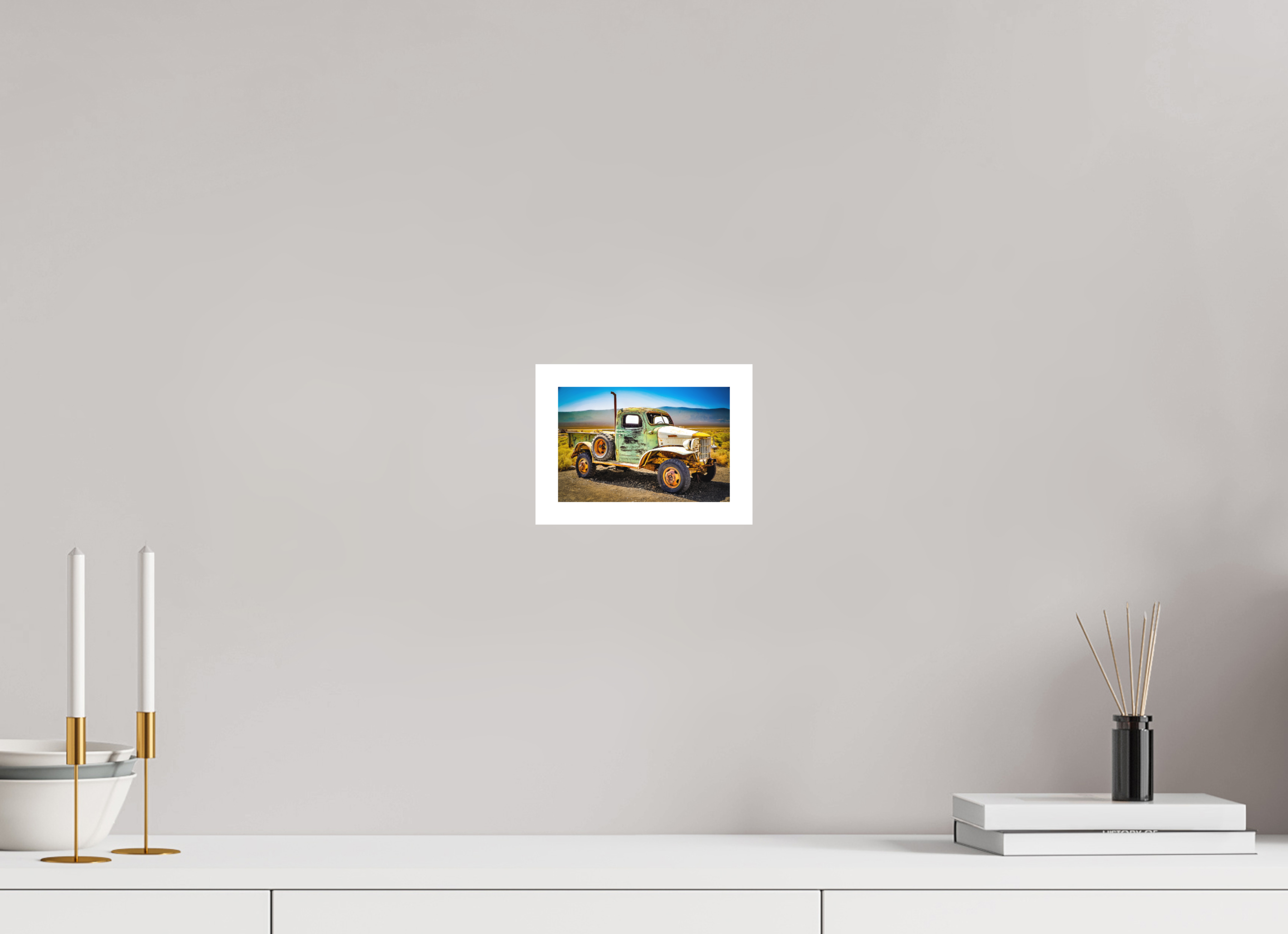 6 x 4″, Stand Alone Matte Print Green Truck