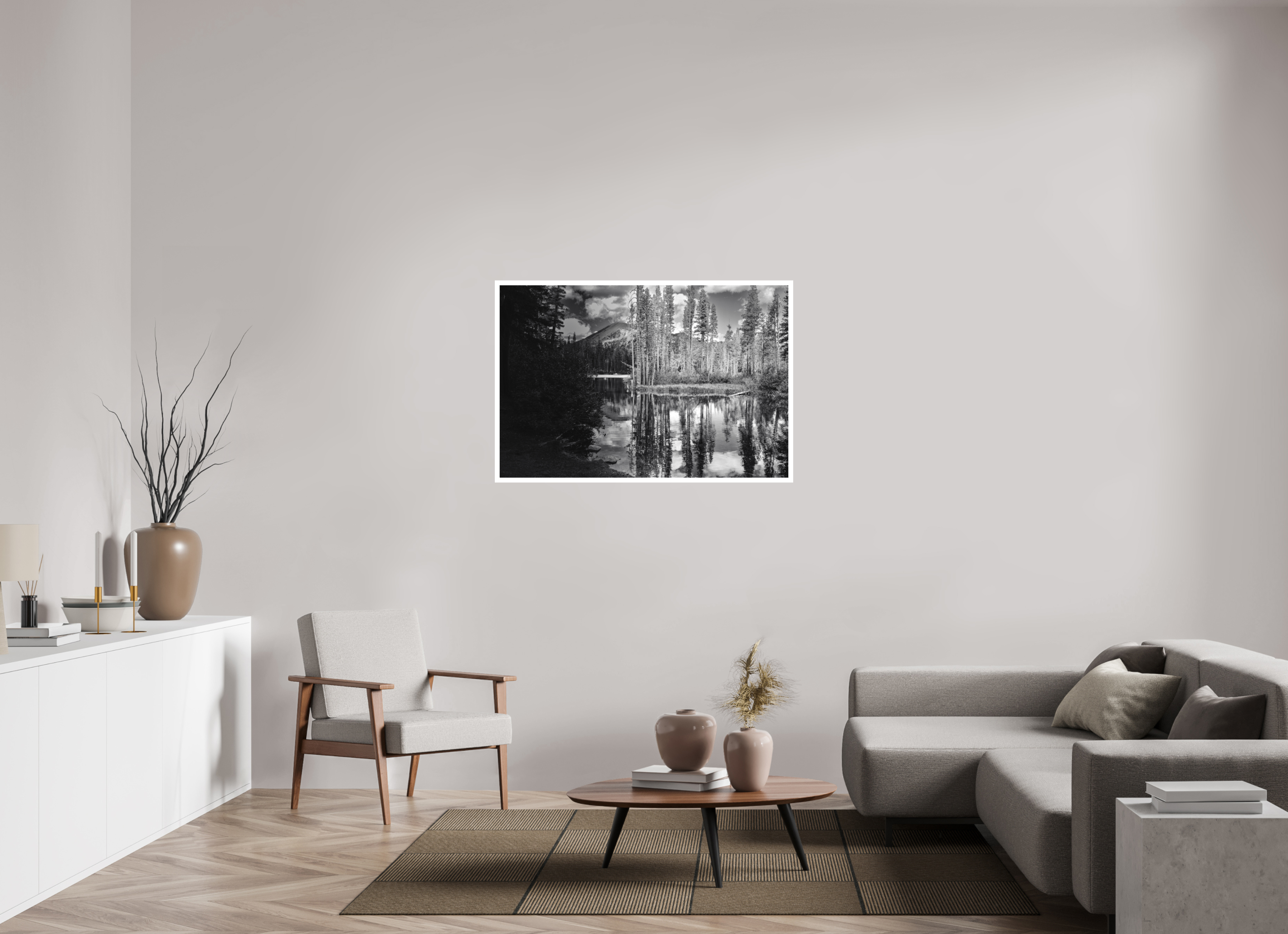 46.5 x 31″, Stand Alone Matte Print Mirror Lake