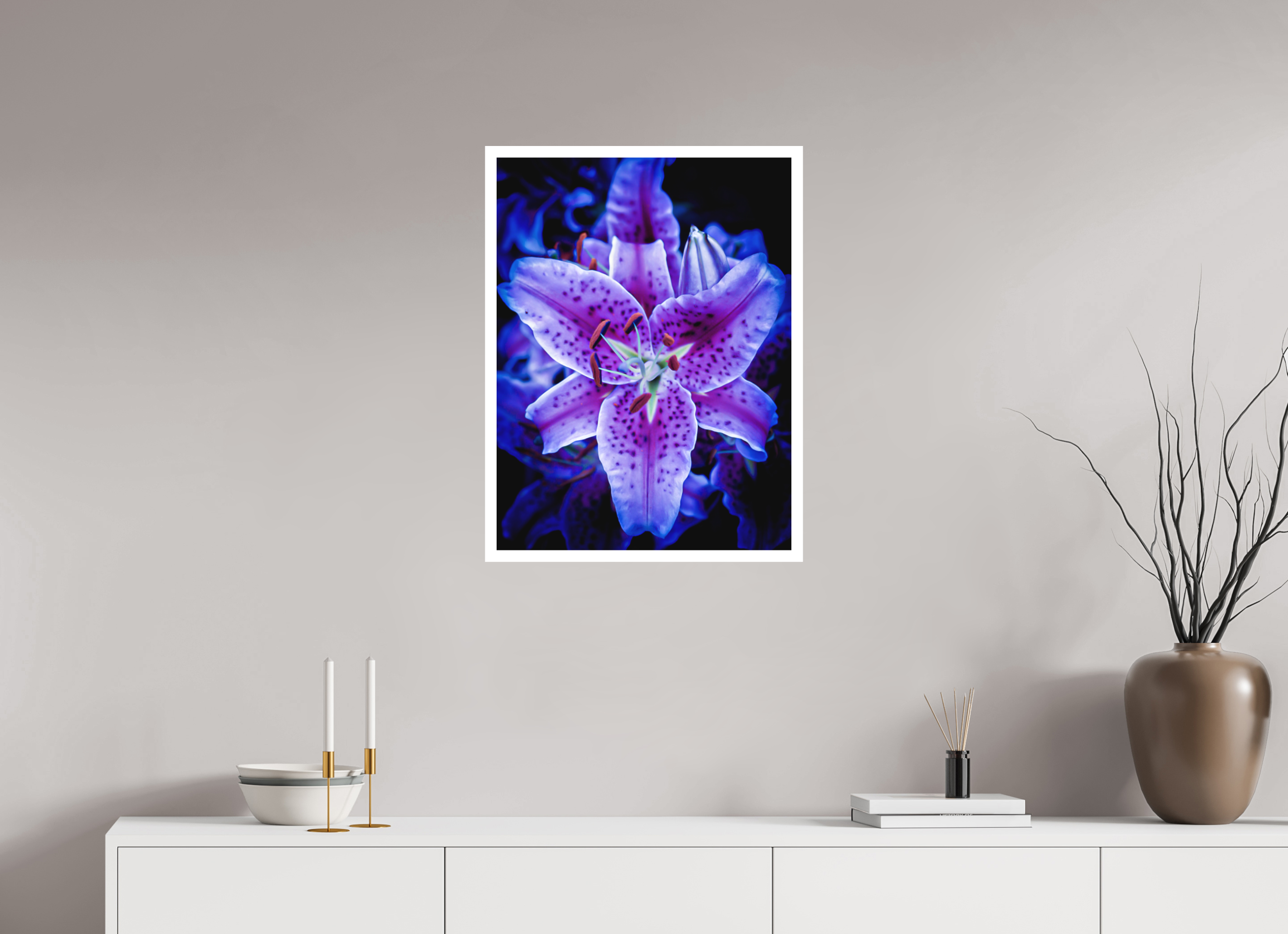20 x 26.7″, Stand Alone Matte Print Neon Purple