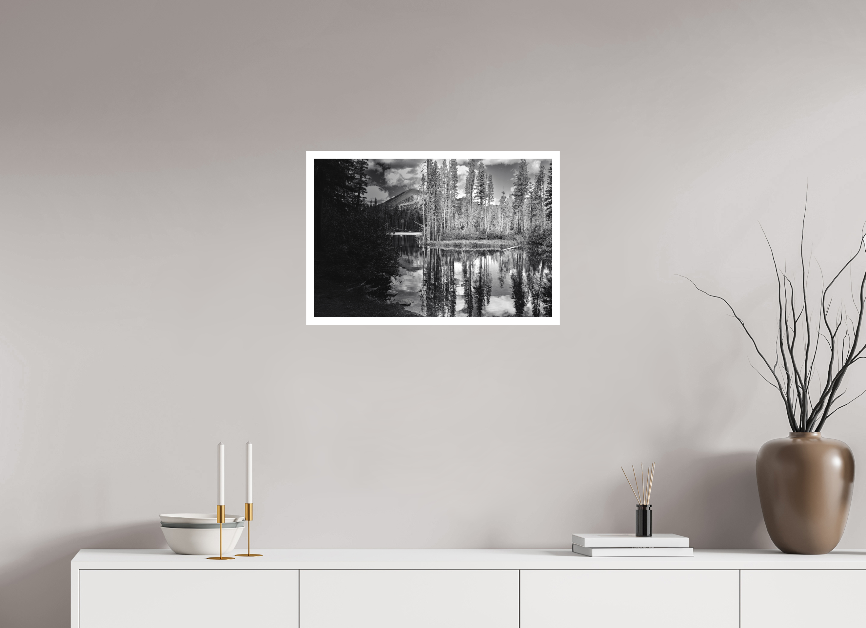 24 x 16″, Stand Alone Matte Print Mirror Lake