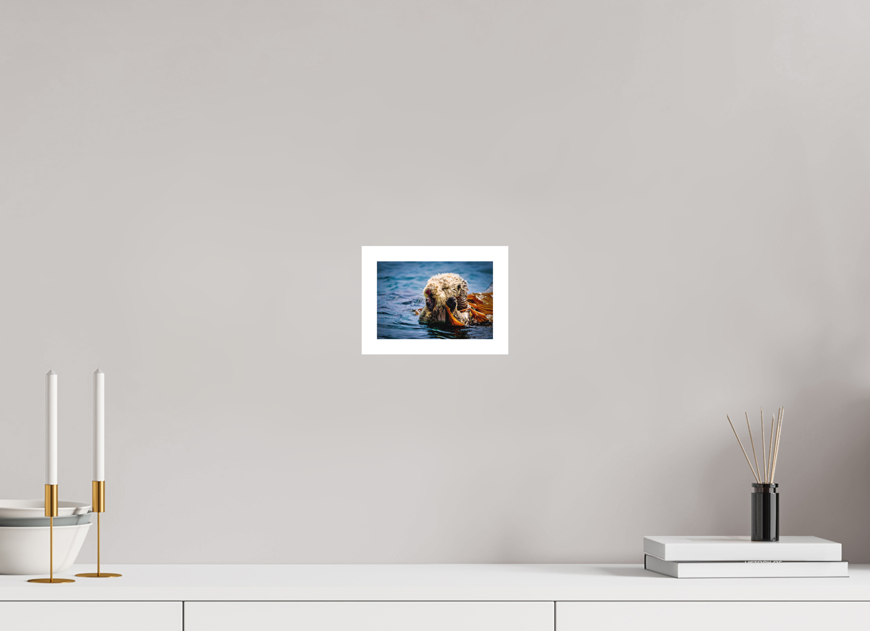 6 x 4″, Stand Alone Matte Print Real Otters of Moro Bay