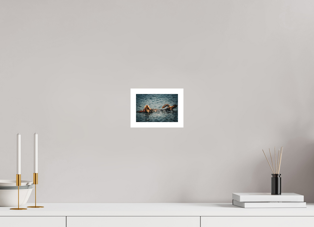 6 x 4″, Stand Alone Matte Print Real Otters of Moro Bay
