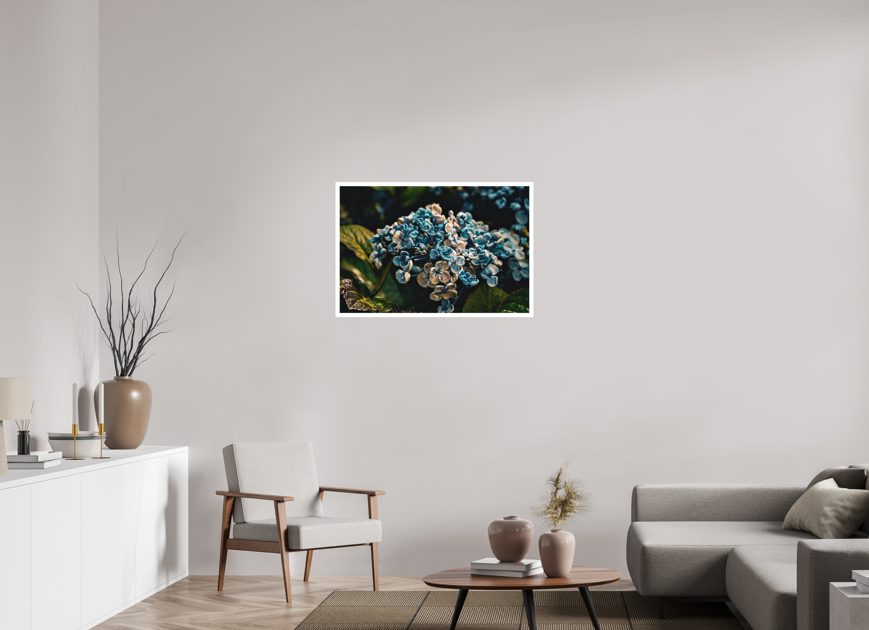 35.9 x 24″, Stand Alone Matte Print Blue (Runner Up Flowers)