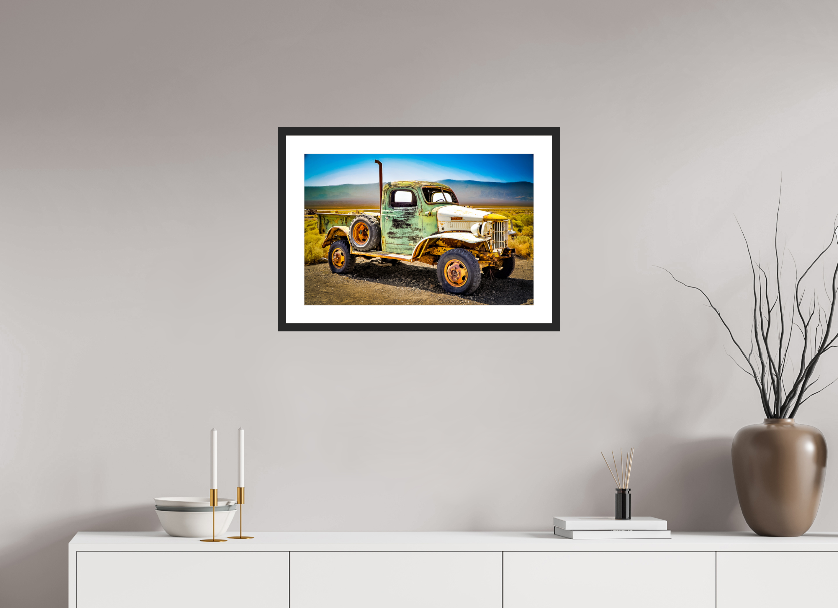 24 x 16″, Framed FineArt Pearl Paper Green? Truck