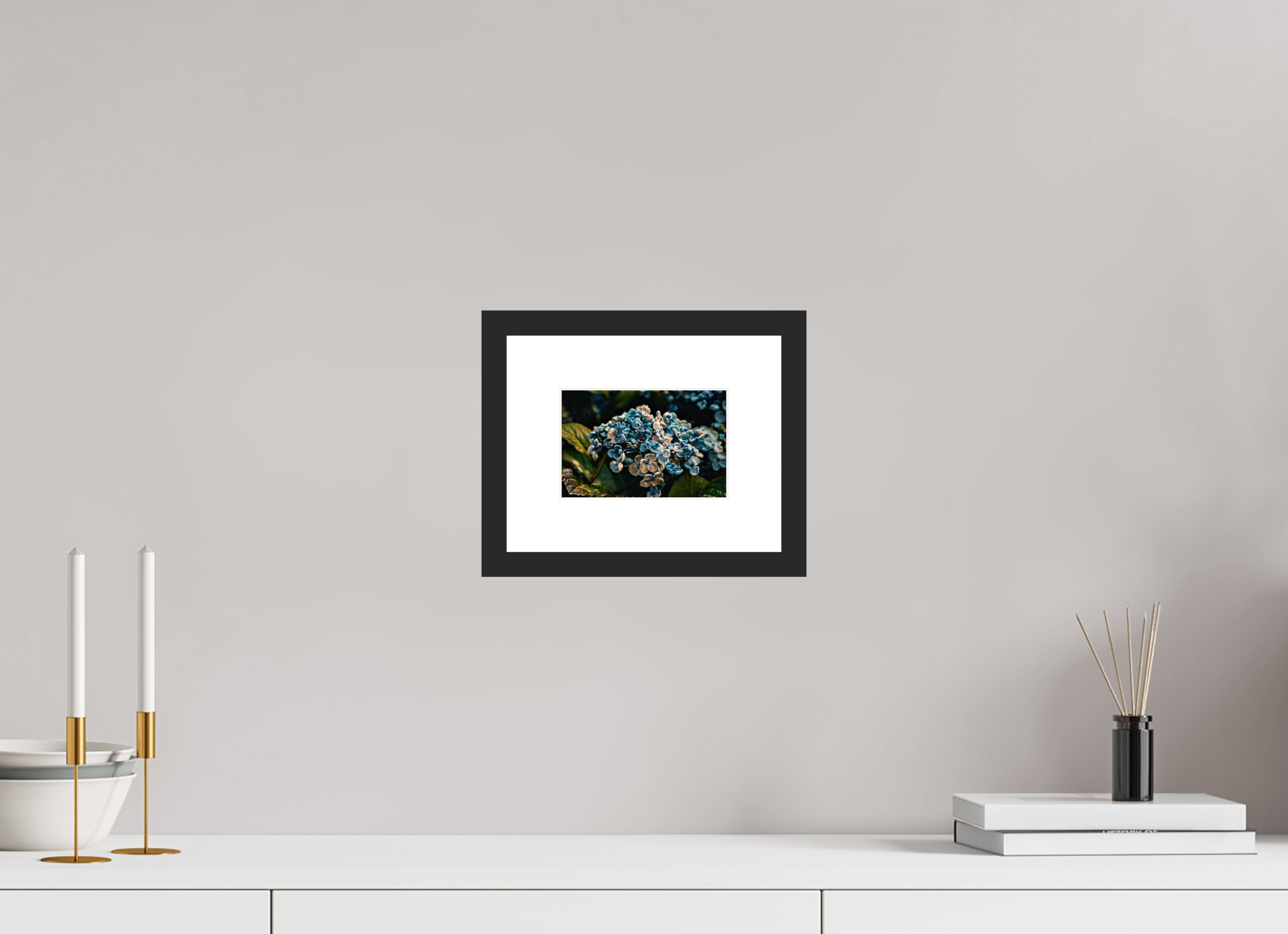 6 x 4″, Framed FineArt Pearl Paper Blue (Runner Up Flowers)